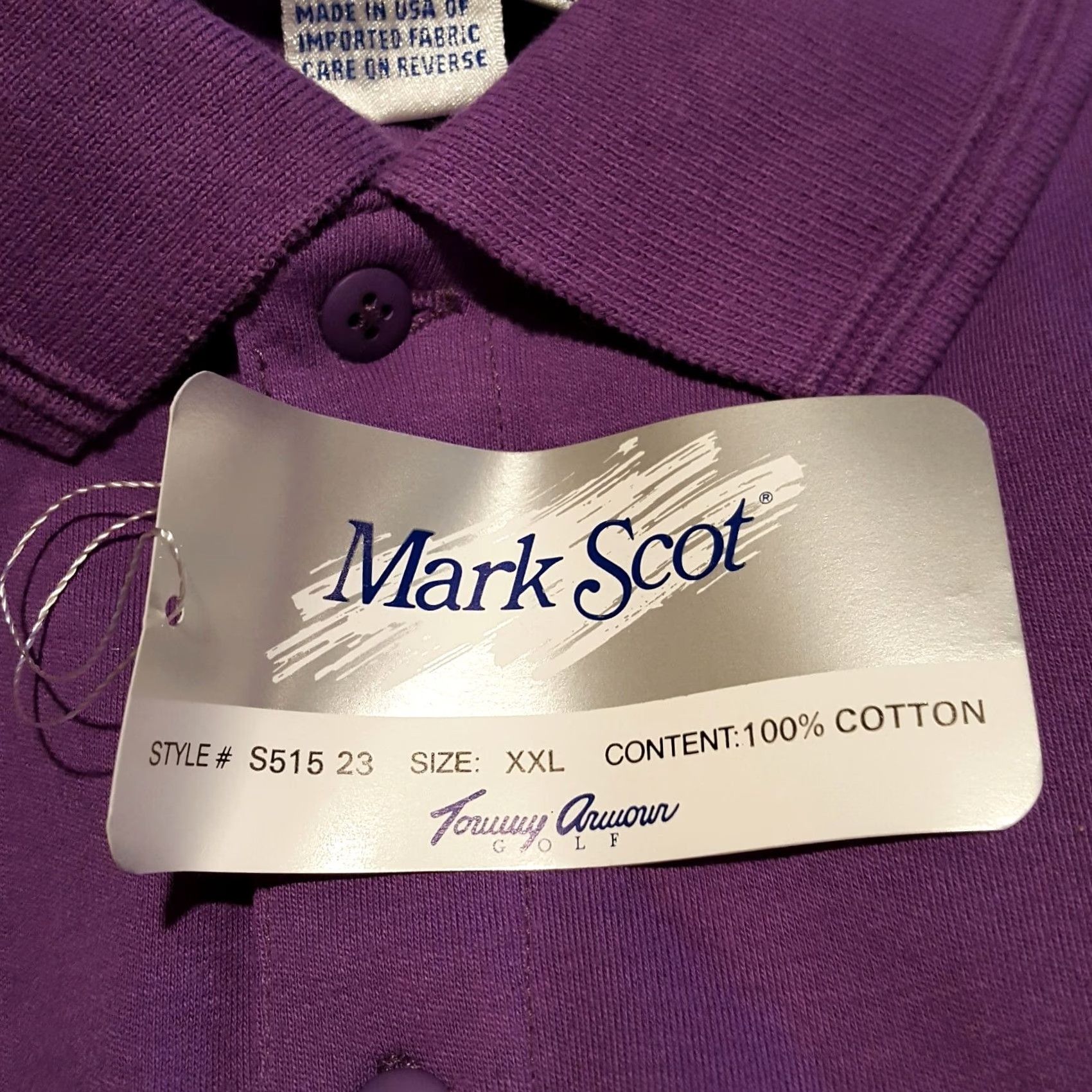 Vintage VINTAGE Tommy Armour Polo Shirt Polo Shirt 2XL Purple Mens 90s Preppy Grunge Short Sleeve Knit Cotton Solid Collar Swing Tag Size US XXL / EU 58 / 5 - 5 Thumbnail