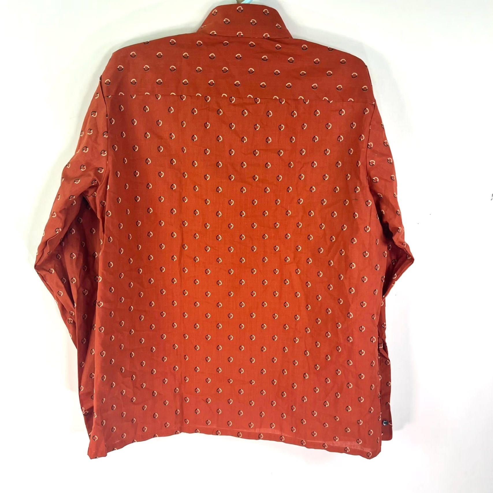 Vintage VINTAGE Intrepid Manhattan Button Up Euro Fit Shirt Mens Size 16.5 L Orange Geometric 90s Theme Mens Shirt Size US L / EU 52-54 / 3 - 7 Thumbnail
