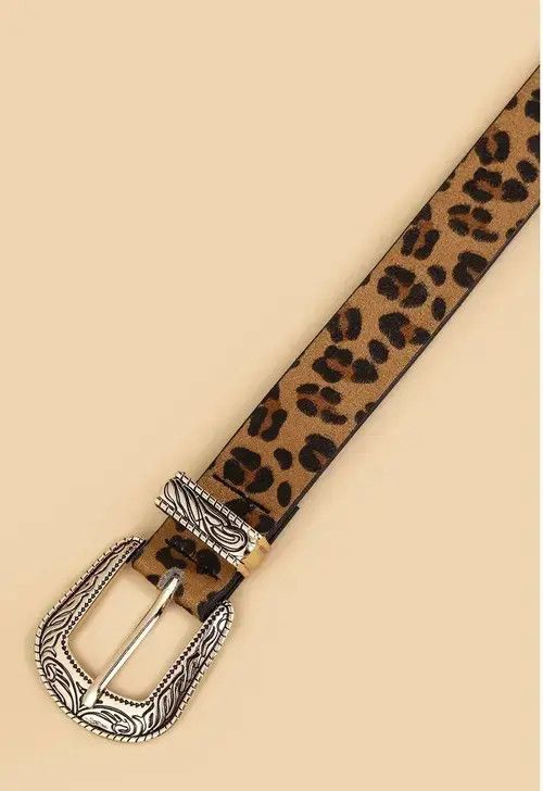 Leather Leopard Color PU Leather Belt Size ONE SIZE - 5 Thumbnail