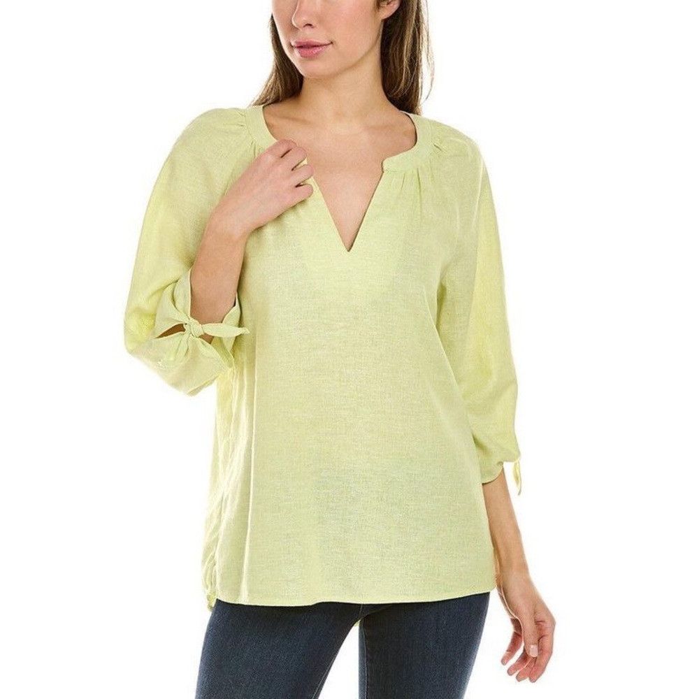 Jones New York NWT New $80 Jones New York Tie Cuff Linen-Blend Celadon Tun Size M / US 6-8 / IT 42-44 - 1 Thumbnail