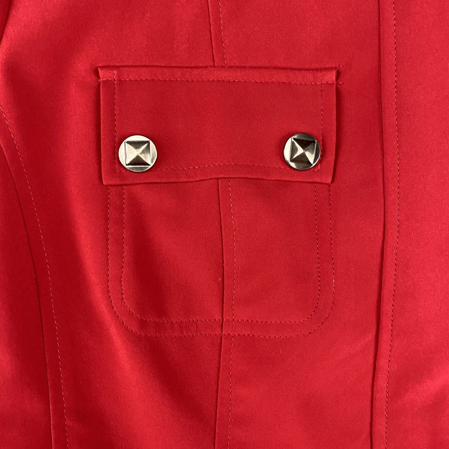 Vintage Kristen Blake Jacket Womens Medium Red Hooded Parka Style 74340 Rain Coat Zip Size M / US 6-8 / IT 42-44 - 2 Thumbnail