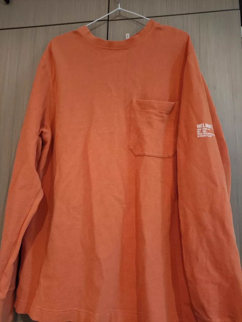 Helmut Lang HELMUT LANG Orange printed T-shirt Size US M / EU 48-50 / 2 - 1 Thumbnail