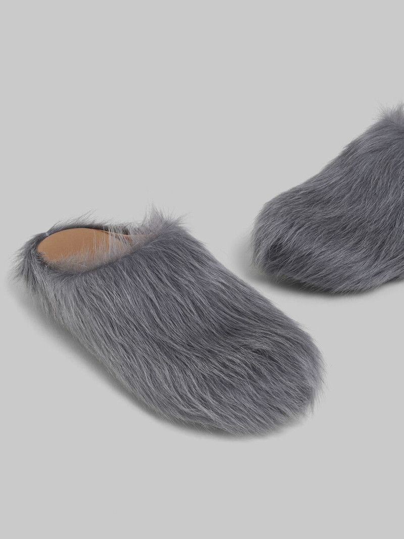 Marni o1f1d3z0526 Long-Haired Calfskin Fussbett Sabot in Grey Size US 12 / EU 45 - 5 Thumbnail