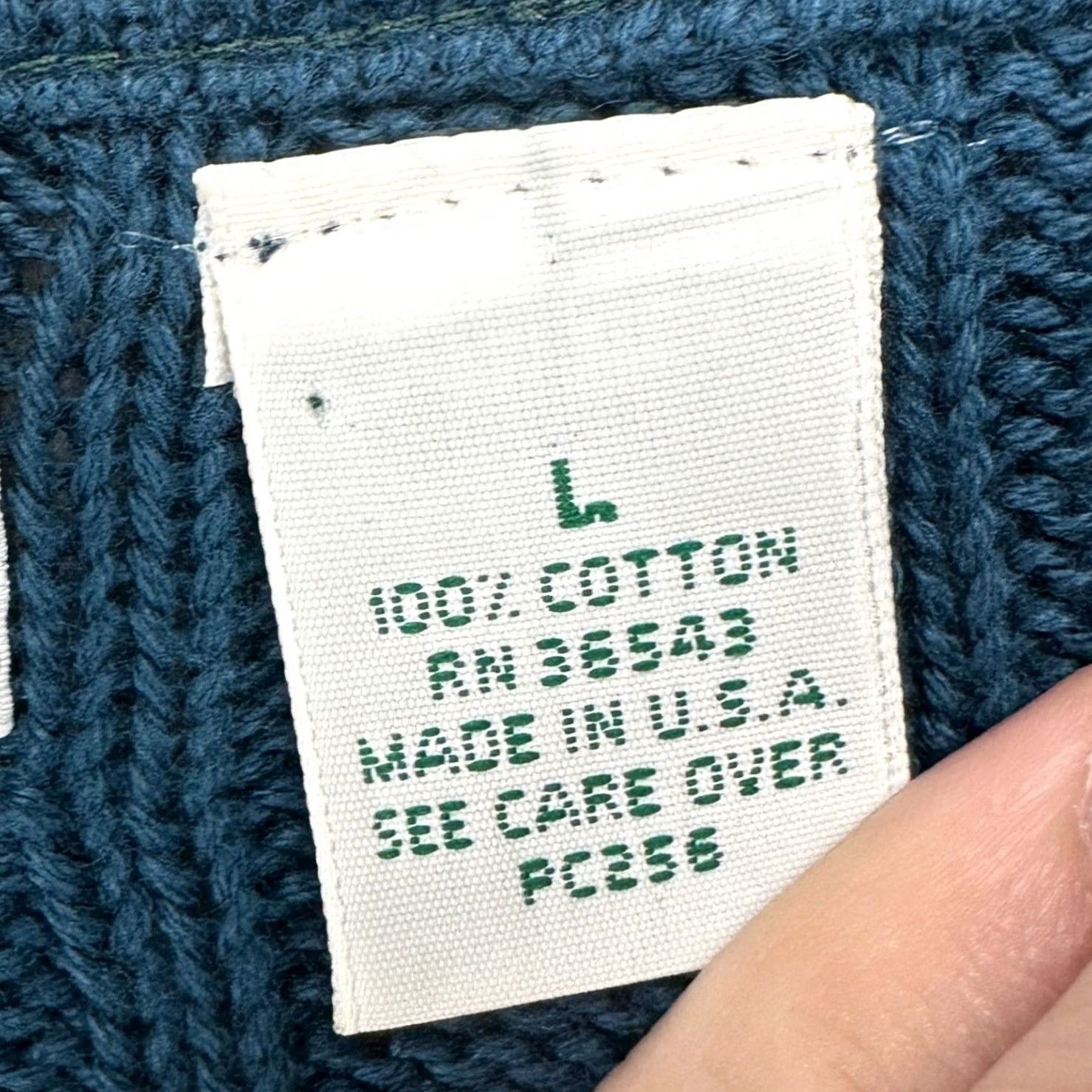 Izod VINTAGE Izod Sweater Crewneck Mens Large Blue Cable Knit Long Sleeve Made In USA Size US L / EU 52-54 / 3 - 5 Thumbnail