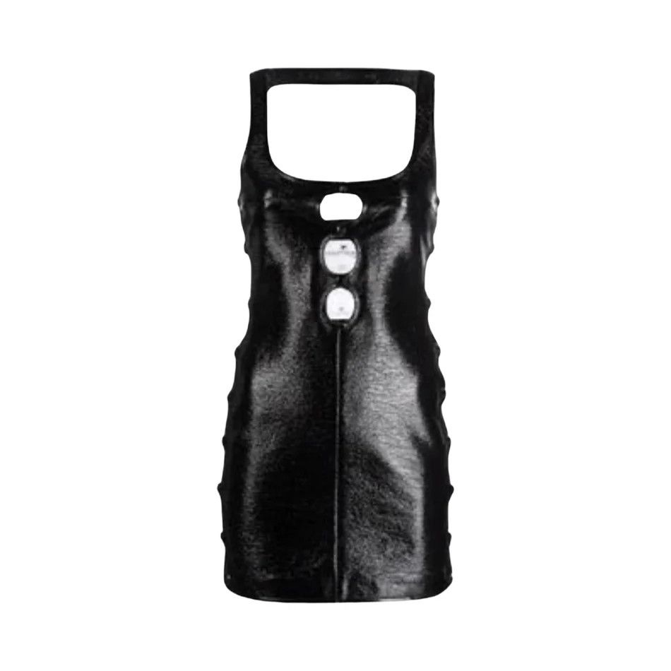 Courreges o1mle0824 Decoupes Cercles Vinyle Dress in Black Size XS / US 0-2 / IT 36-38 - 1 Thumbnail