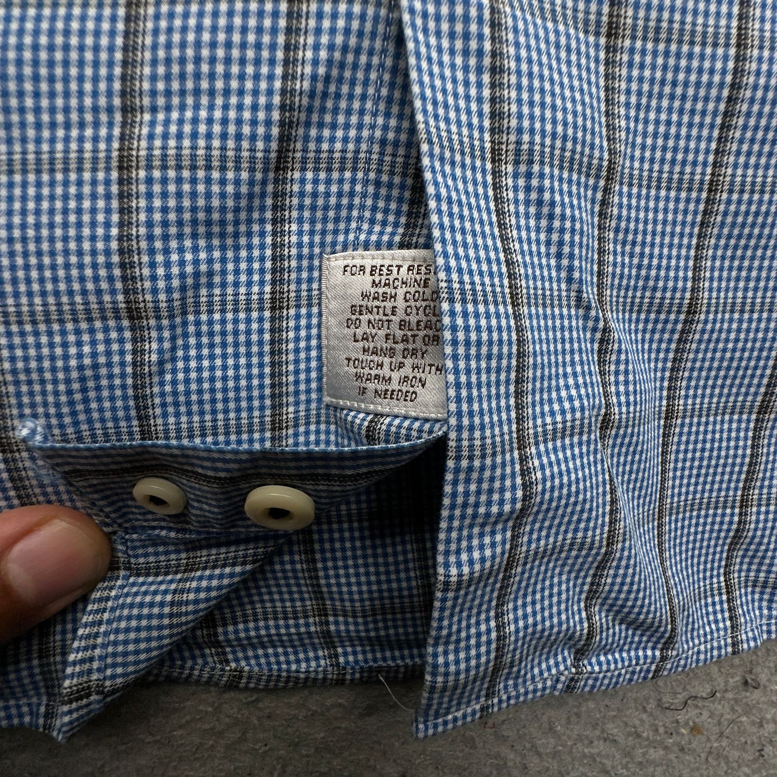 Peter Millar Peter Millar Blue Black Plaid Check Long Sleeve Shirt Mens L Size US L / EU 52-54 / 3 - 7 Thumbnail