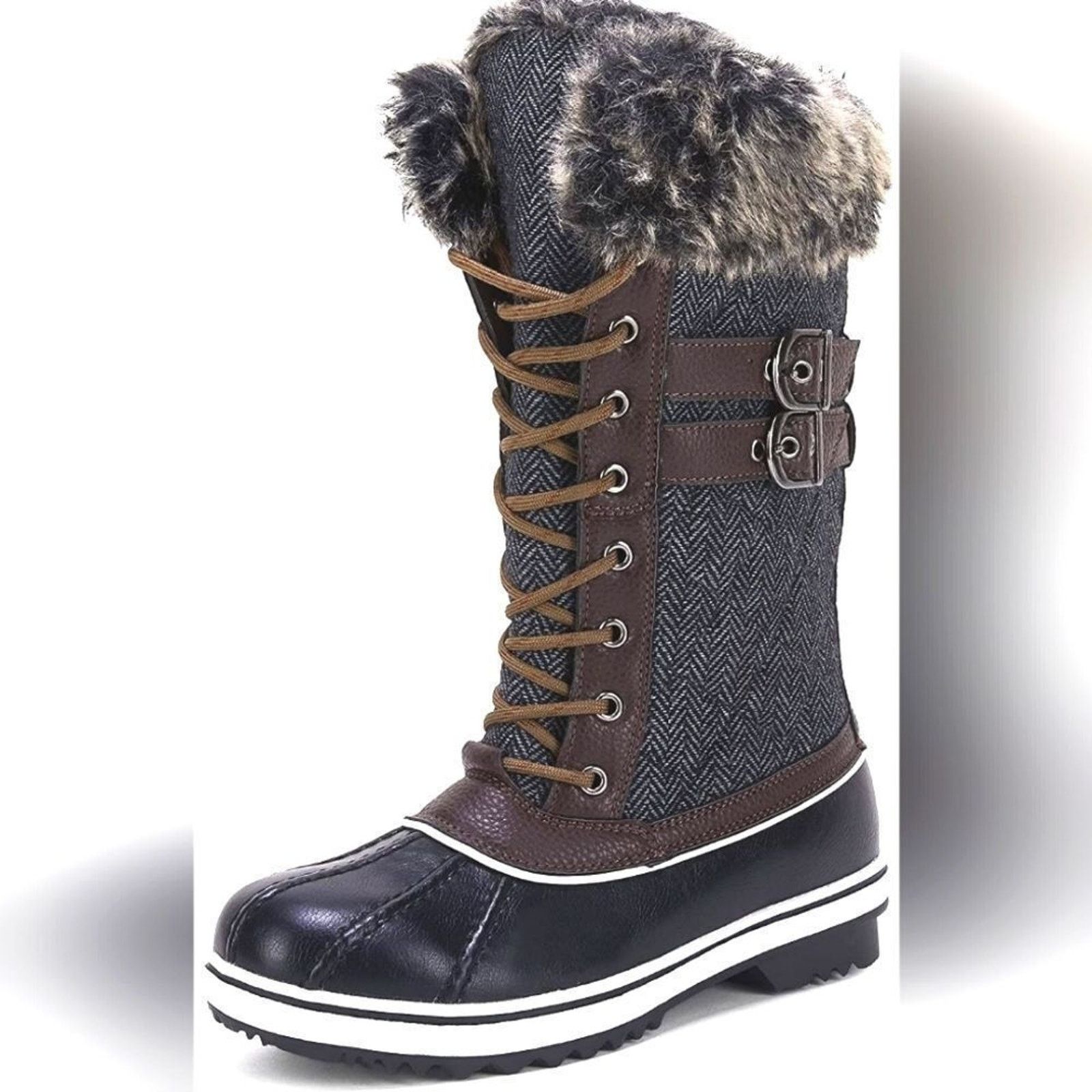 Other (B-1330) Womens Snow Boots Fuzzy Fur Warm Waterproof Size 5 Size US 5 / IT 35 - 7 Thumbnail