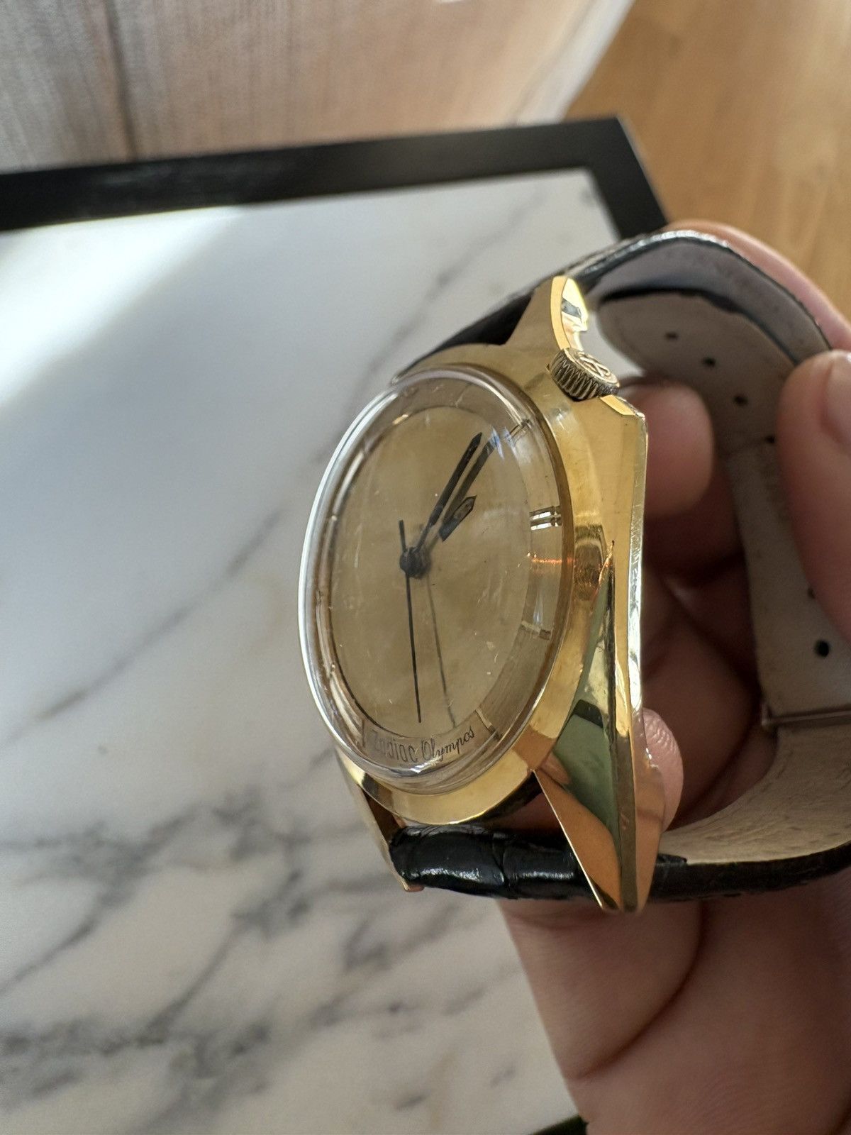 Other Zodiac Olympos 703-918 VTG 70s Mystery Dial 17J Swiss Auto Size ONE SIZE - 14 Thumbnail