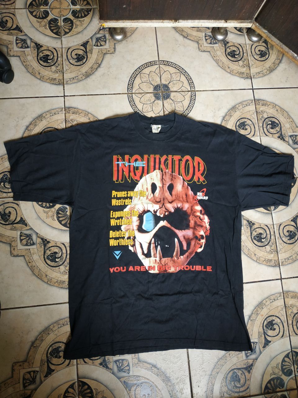 Vintage 1992 Red Dwarf V The Inquisitor Vintage T-Shirt BBC Promo Size US XL / EU 56 / 4 - 4 Thumbnail