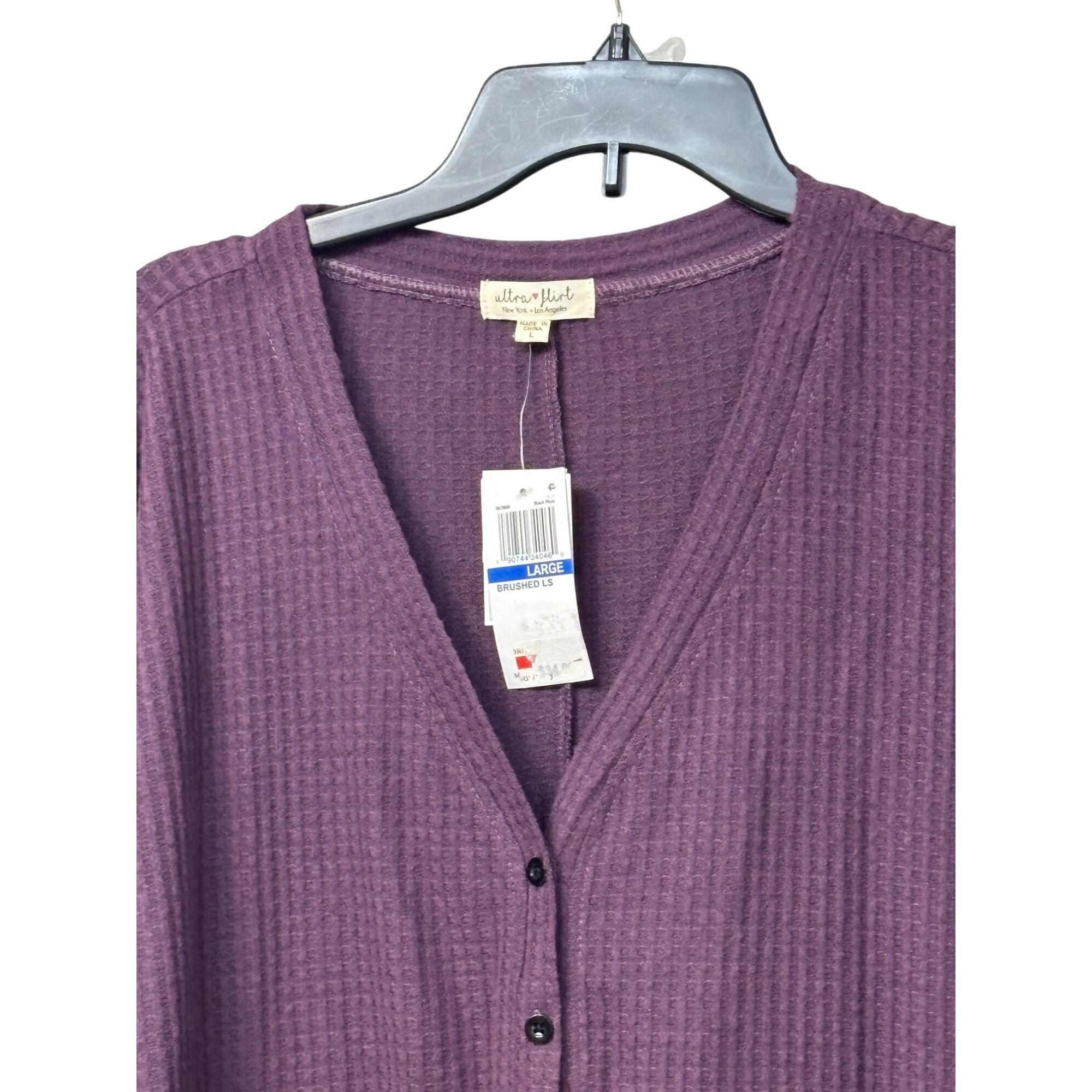 Other Ultra Flirt Junior's Waffle Knit Versatile Cardigan Top, Bla Size L / US 10 / IT 46 - 4 Thumbnail