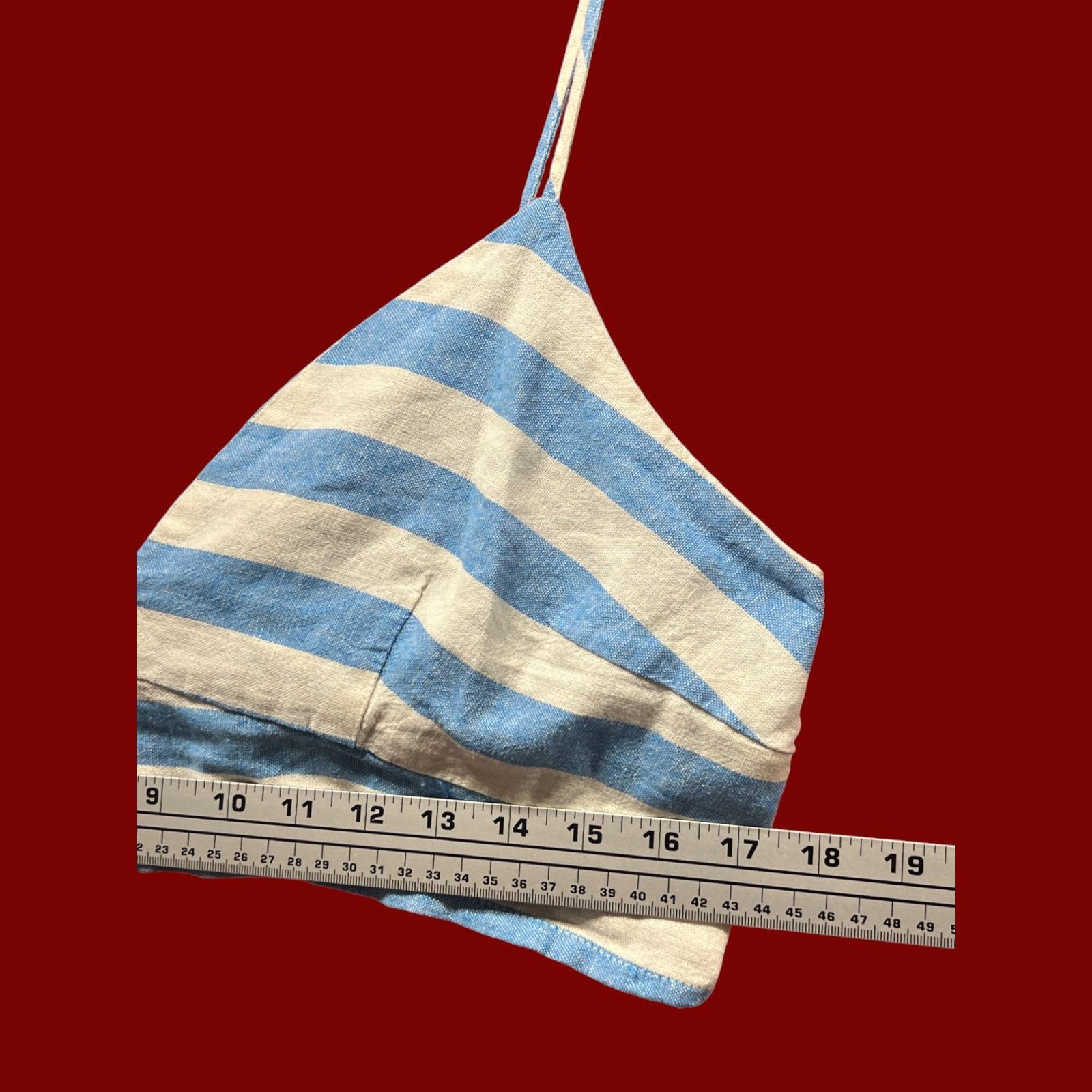 Other A New Day - Women's Beach Bungalow Linen Bralette Tank Top - Size L / US 10 / IT 46 - 6 Thumbnail