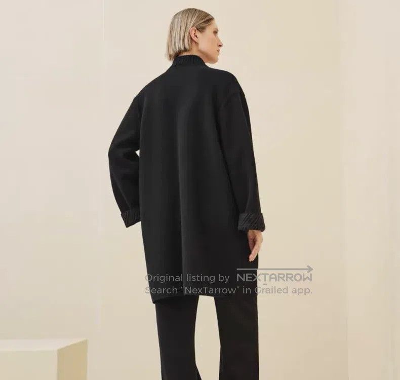 Hermes Hermes Black reversible long woolen coat, loose fit Size XXS / US 00 / IT 34 - 7 Thumbnail