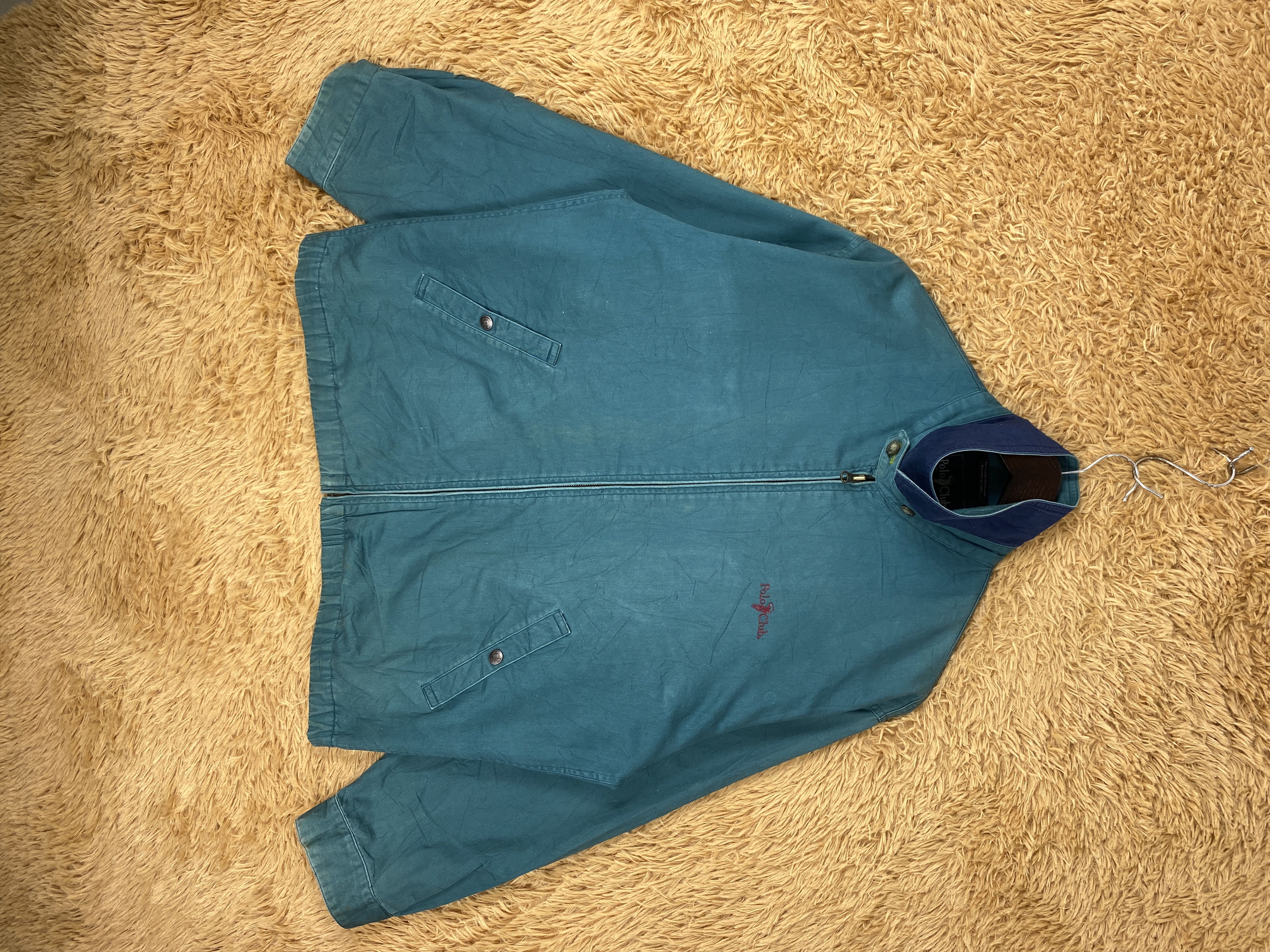 image of Bomber Jacket x Vintage Polo Club Bomber Checked Lining Jacket in Teal, Men's (Size Medium)