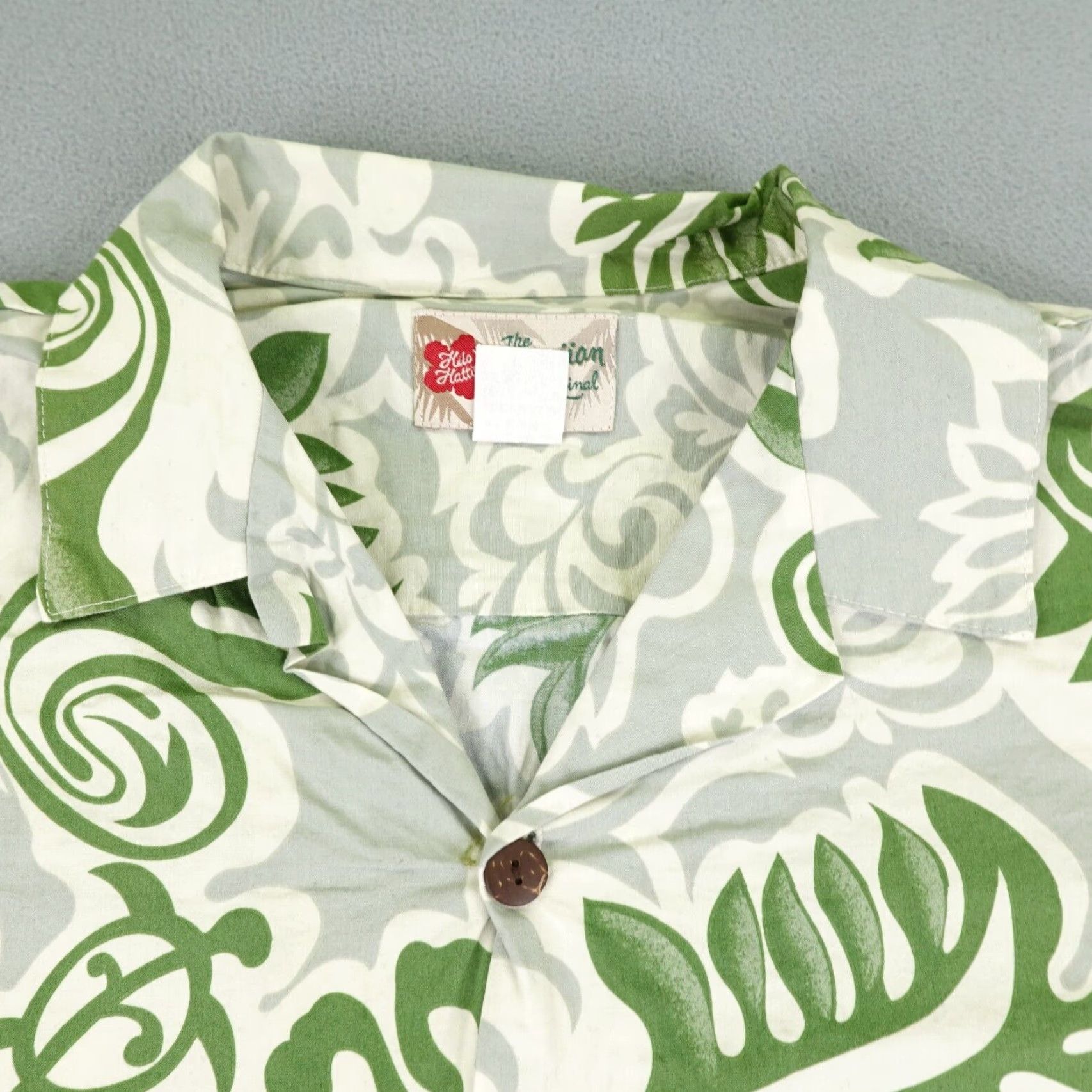 Hilo Hattie VINTAGE Hilo Hattie Shirt Mens XL Green Hawaiian Leaves Turtles Aloha Camp Shirt Size US XL / EU 56 / 4 - 2 Thumbnail