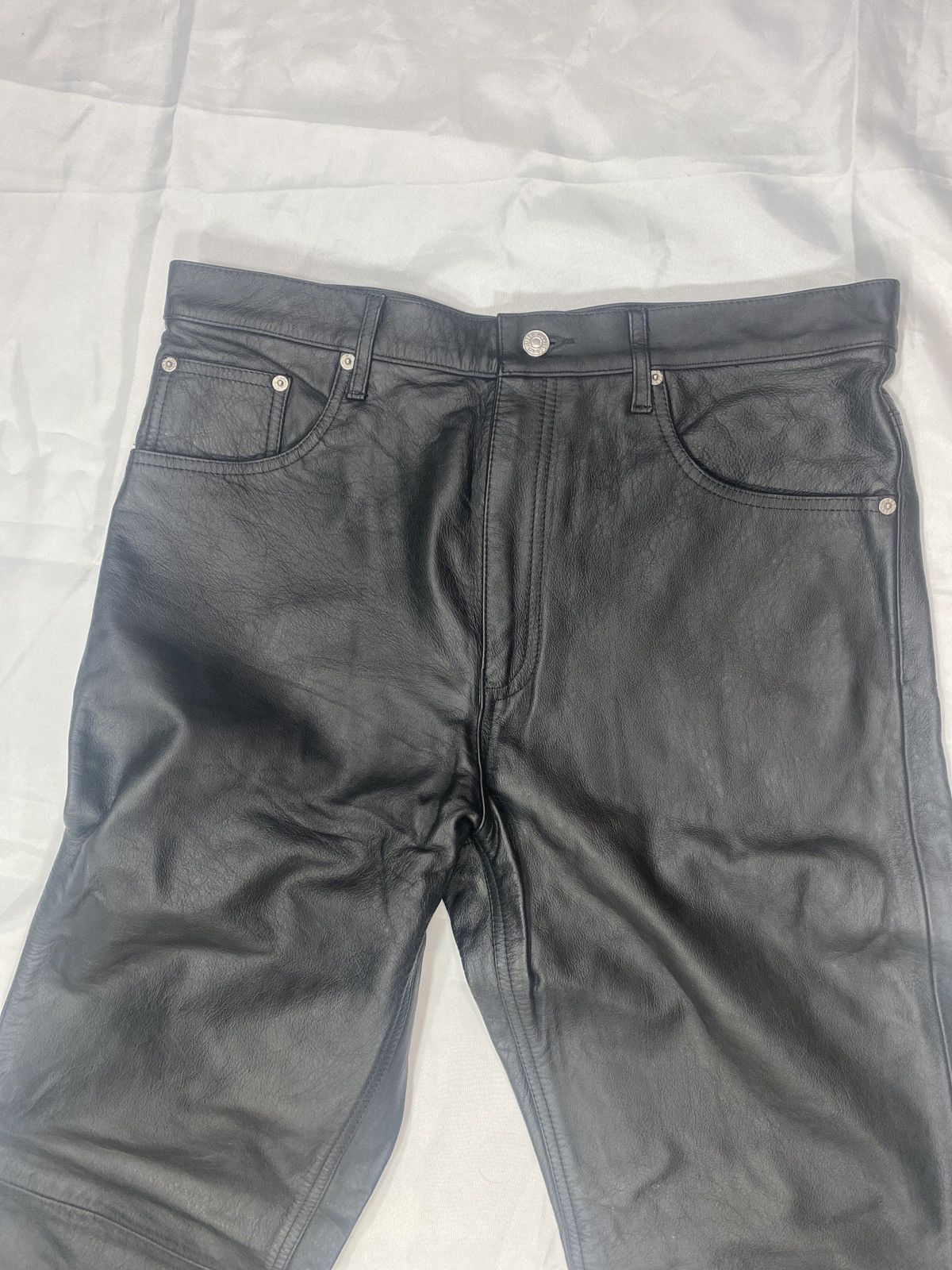 Genuine Leather × Levi's × Vintage Rare VTG Levis Lot 53 Leather Pants Limited Roswell Edition Size US 36 / EU 52 - 10 Thumbnail