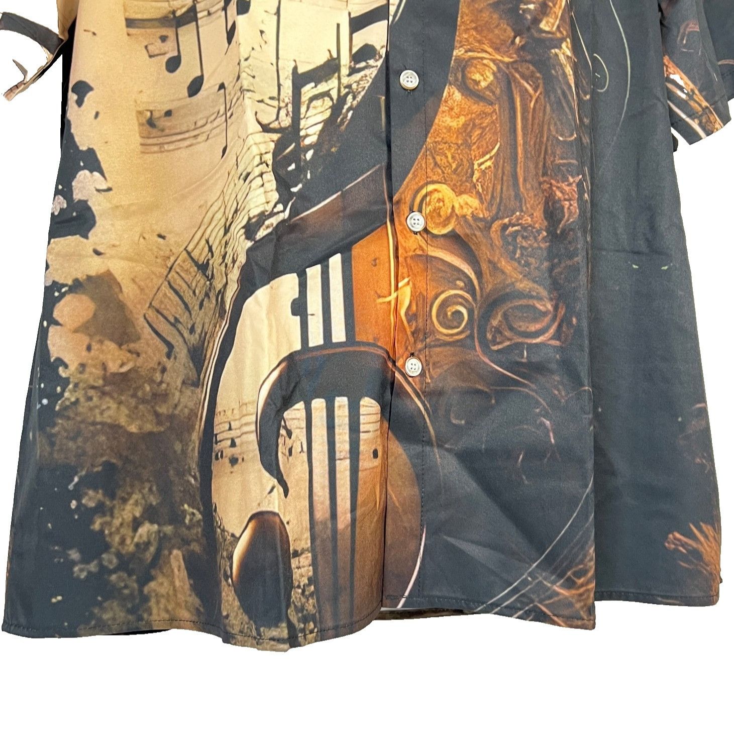 Other Royaura Hawaiian Jazz Music Notes Mens Button Shirt size 2XL Size US XXL / EU 58 / 5 - 6 Thumbnail