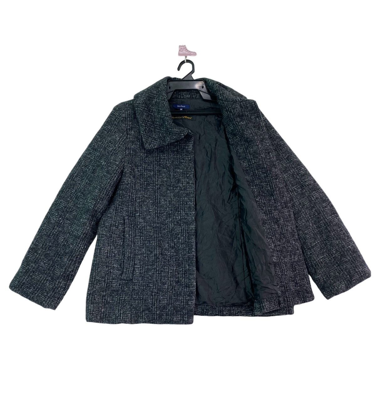 Japanese Brand × Vintage Vtg 90s Bleu Fonce fabric by Mapel italy wool coat Size XS / US 0-2 / IT 36-38 - 3 Thumbnail