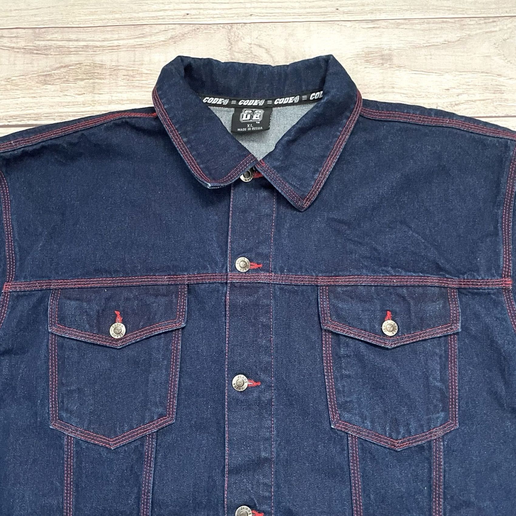 Vintage VINTAGE Code 4 Denim Jacket XL BAGGY 34 Jeans Chubiggie Trucker NY 2000s Men Size US 36 / EU 52 - 7 Thumbnail