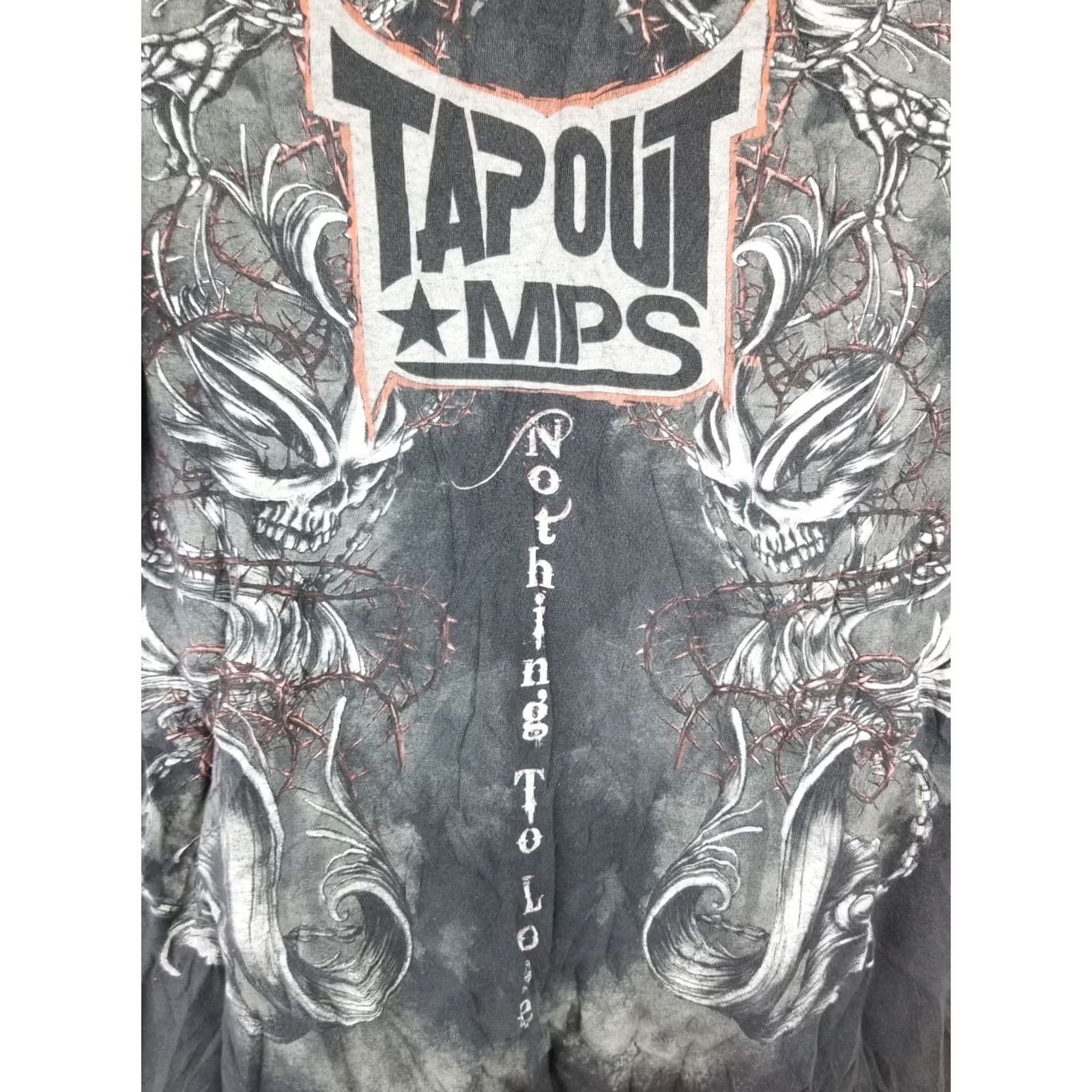 Tapout VINTAGE TAP OUT Y2K T-SHIRT GRUNGE MMA FIGHT SKULLS BLACK COTTON SZ LARGE MENS Size US L / EU 52-54 / 3 - 2 Thumbnail