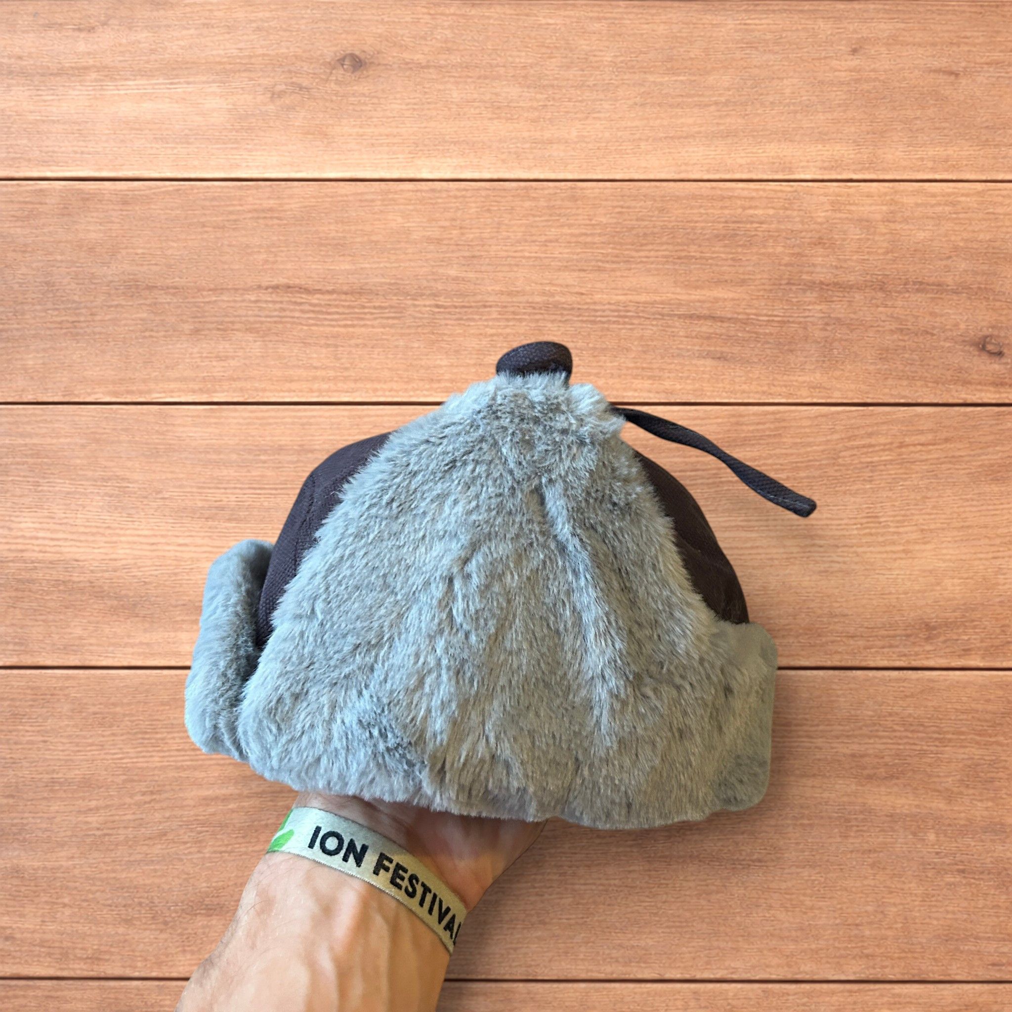 Japanese Brand Russian trapper ear flap winter hat in grey colour way. Size ONE SIZE - 5 Thumbnail