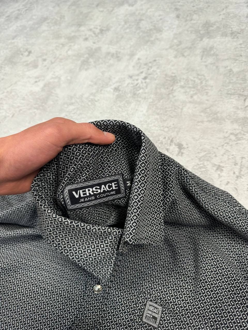 Versace Vintage Versace Jeans Couture Gray Geometric 3D Shirt Size US M / EU 48-50 / 2 - 14 Thumbnail