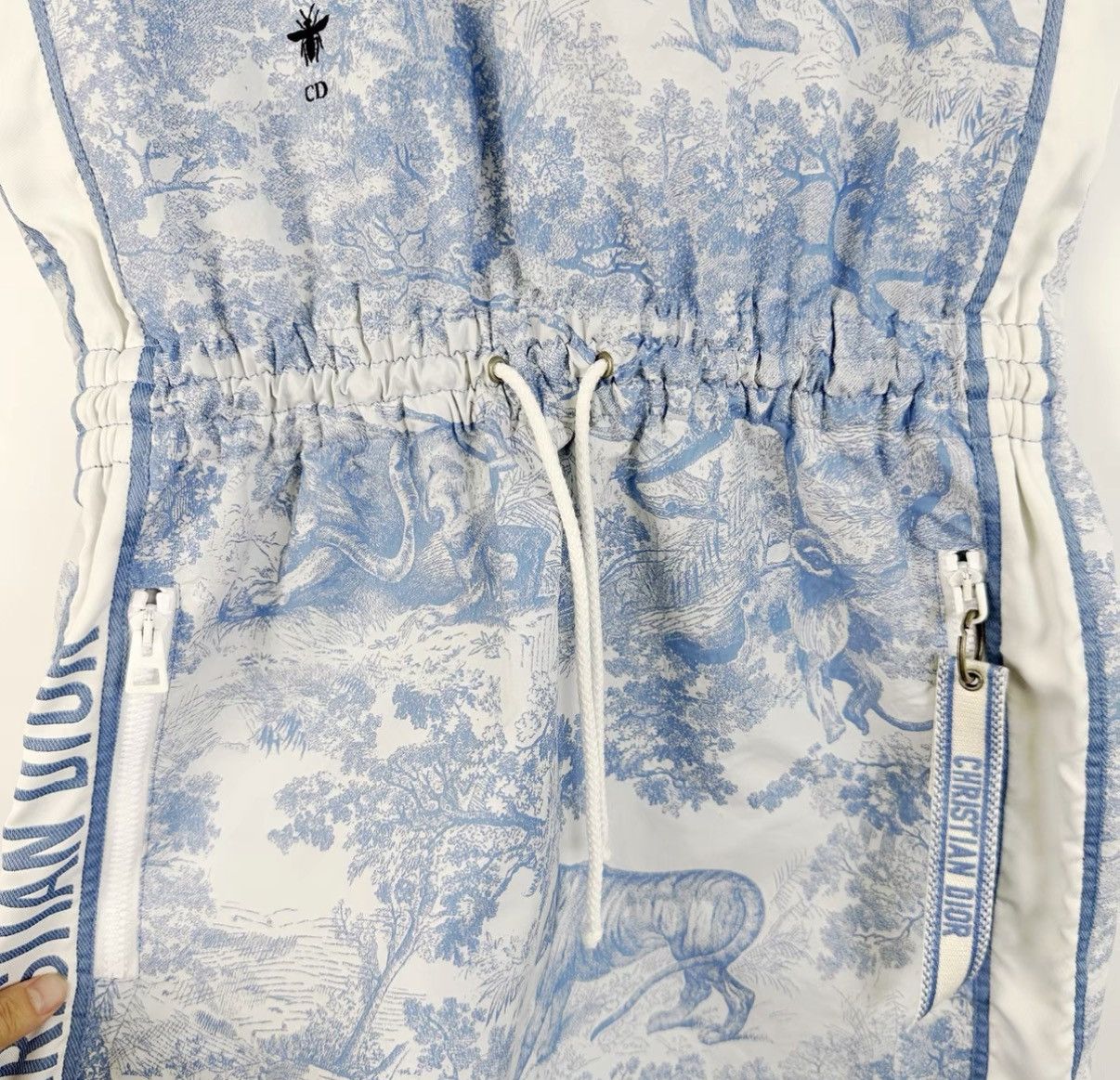 Dior Dior blue animal forest print waist tie hooded dress K12 Size XXS / US 00 / IT 34 - 6 Thumbnail