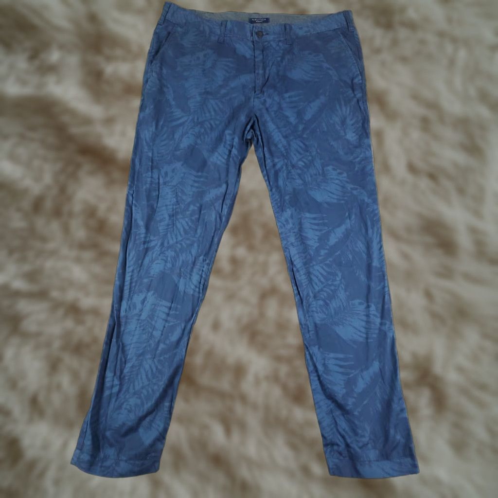Nautica Nautica Chino Pants Mens 38x30 Blue Flat Front Casual Trousers Size US 38 / EU 54 - 1 Thumbnail