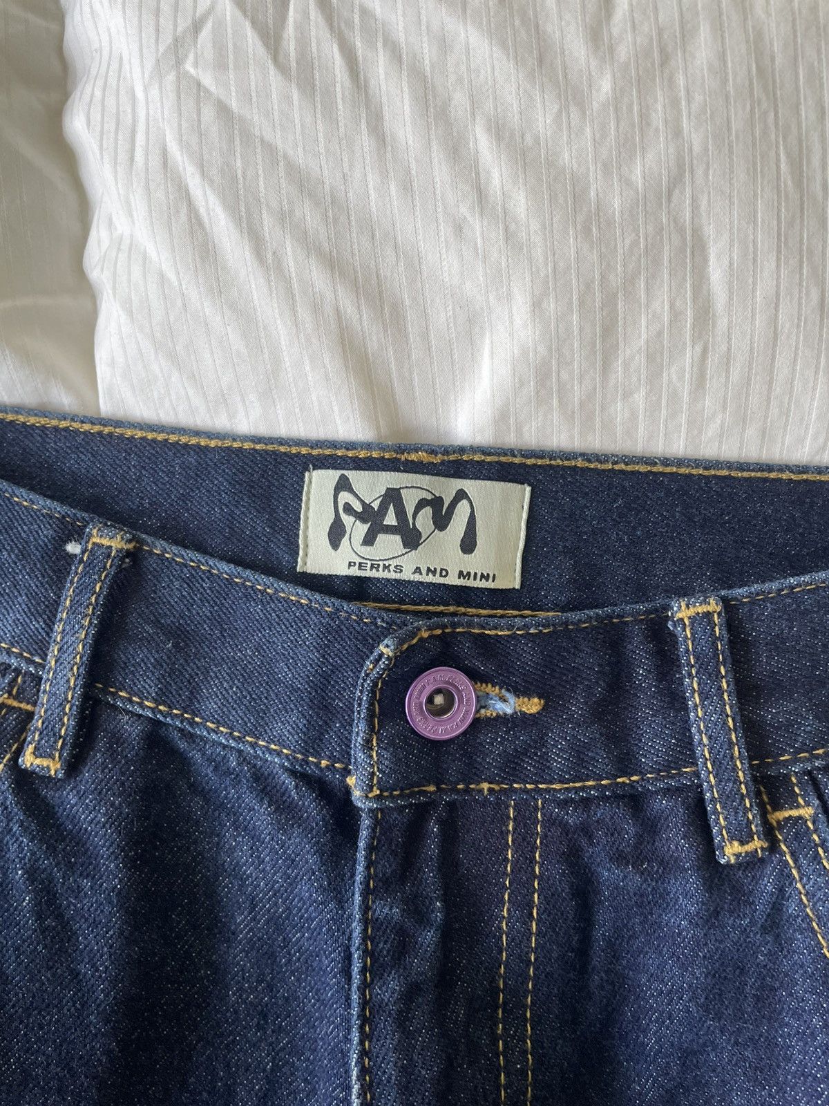 Perks And Mini Dark Wash blue straight leg denim jeans Size US 30 / EU 46 - 3 Thumbnail