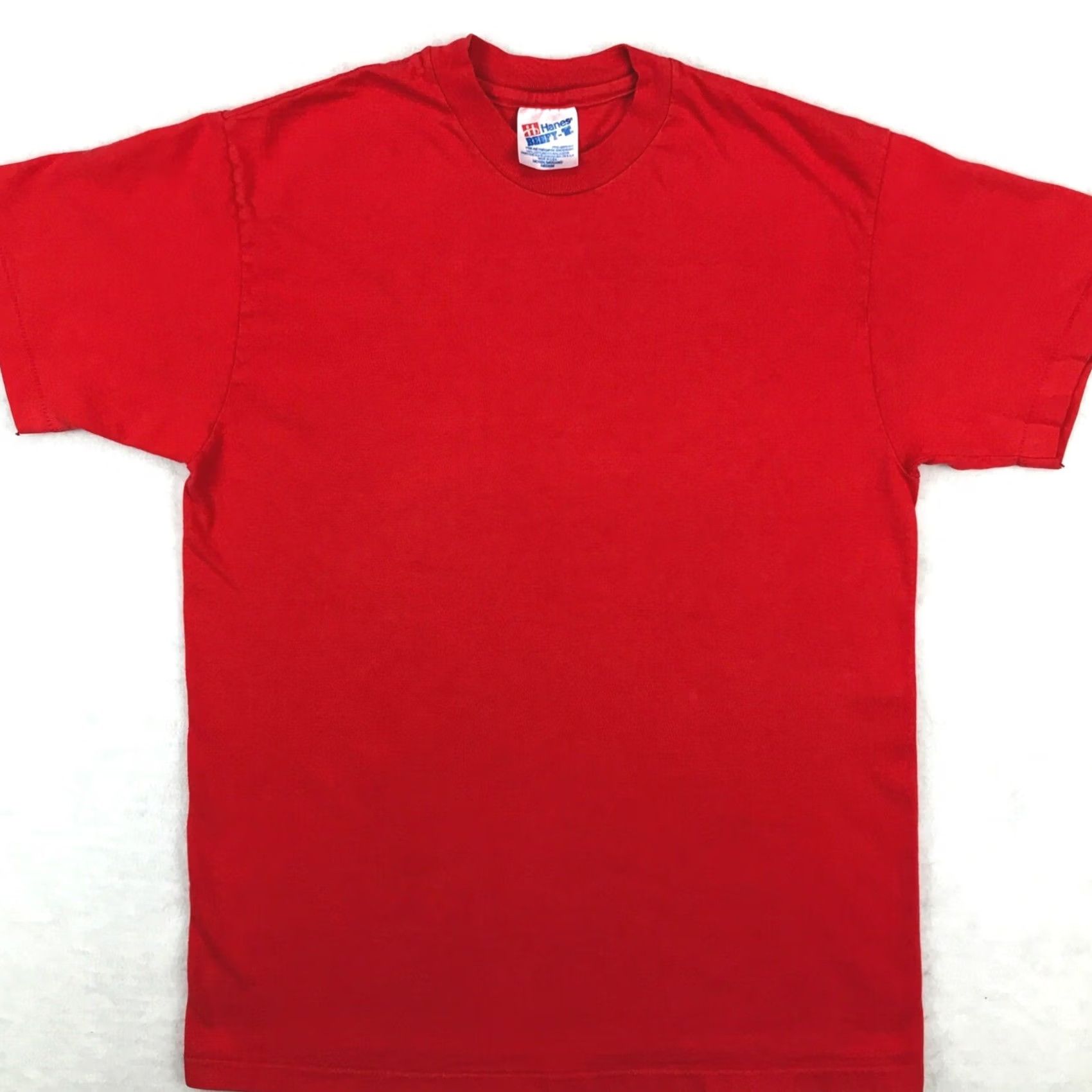 Hanes VINTAGE Hanes Beefy-T T-Shirt MEDIUM Red Men 80s Crew Neck Short Sleeve Cotton Solid 1980s Mens Size US M / EU 48-50 / 2 - 3 Thumbnail