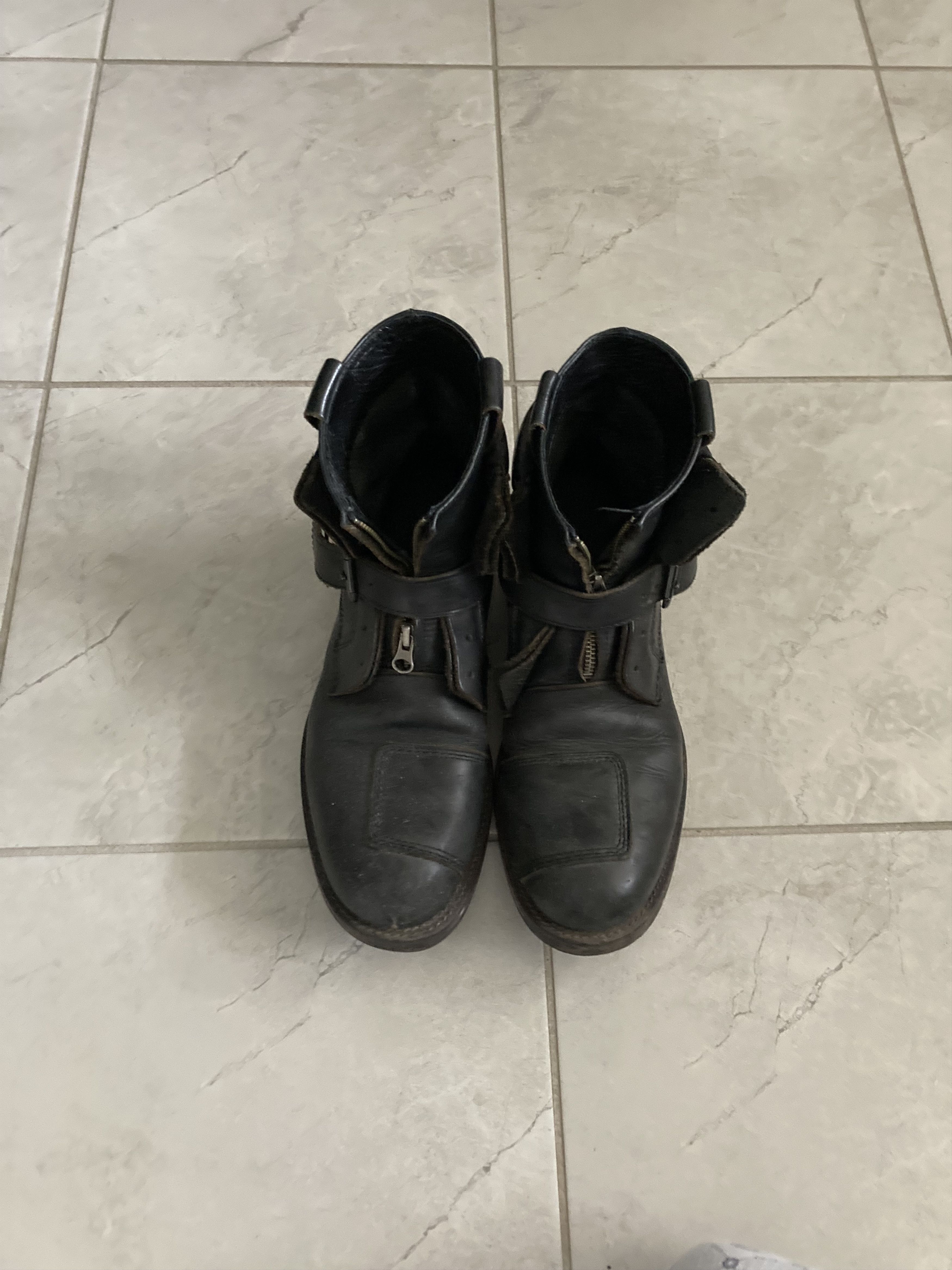 image of Cabane De Zucca Belted Biker Boots in Black, Men's (Size 9)