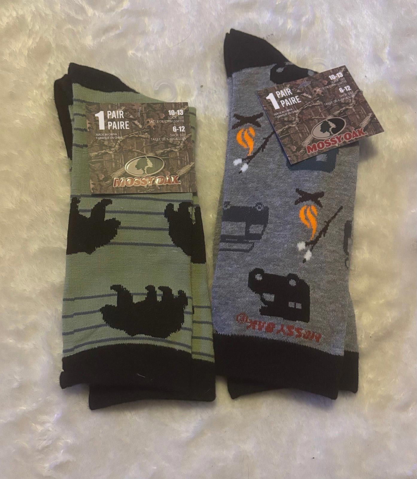 Mossy Oaks Mossy Oak Novelty Crew Socks Size 6-12 Bears Campfire Size ONE SIZE - 1 Thumbnail