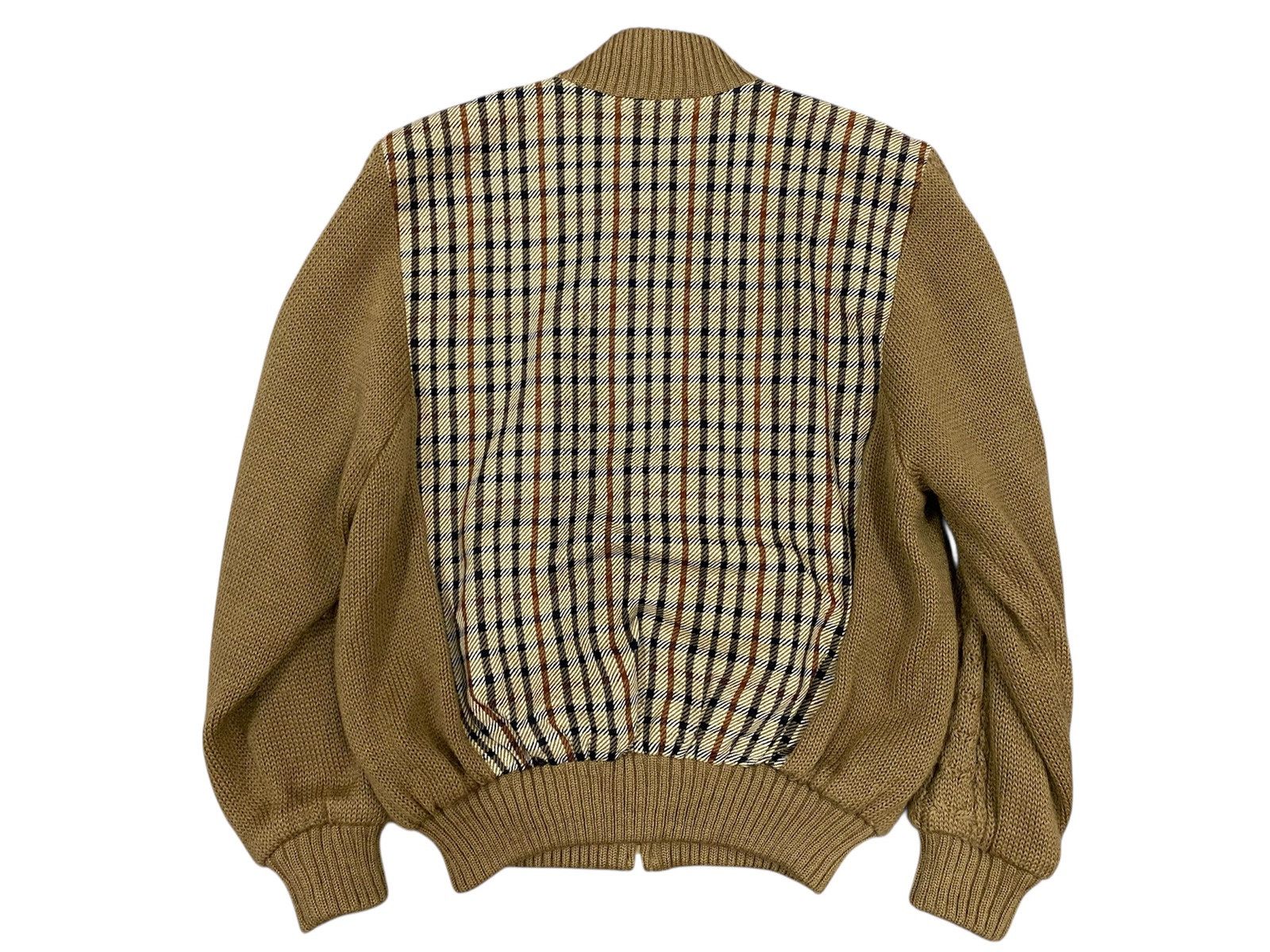 DAKS Vintage DAKS England Knit Bomber Jacket Plaid Panel Size US S / EU 44-46 / 1 - 2 Thumbnail