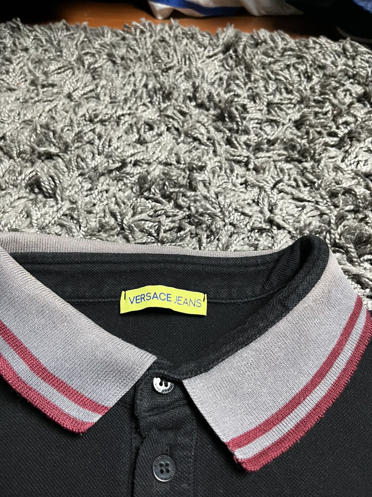 Versace Jeans Couture Versace Jeans Logo V-Emblem Black Polo Shirt Size US L / EU 52-54 / 3 - 4 Thumbnail