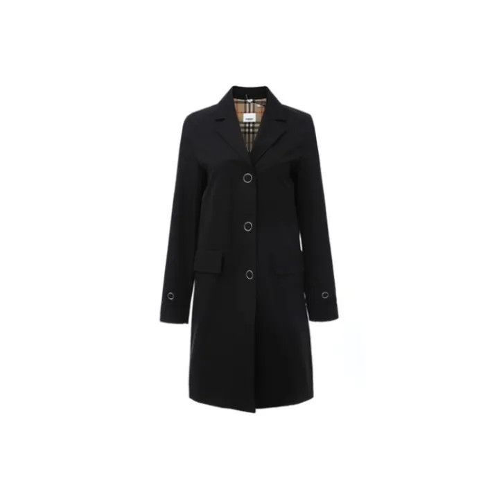 Burberry Burberry Long Cotton Coat with Buttons 0079 Size S / US 4 / IT 40 - 1 Thumbnail