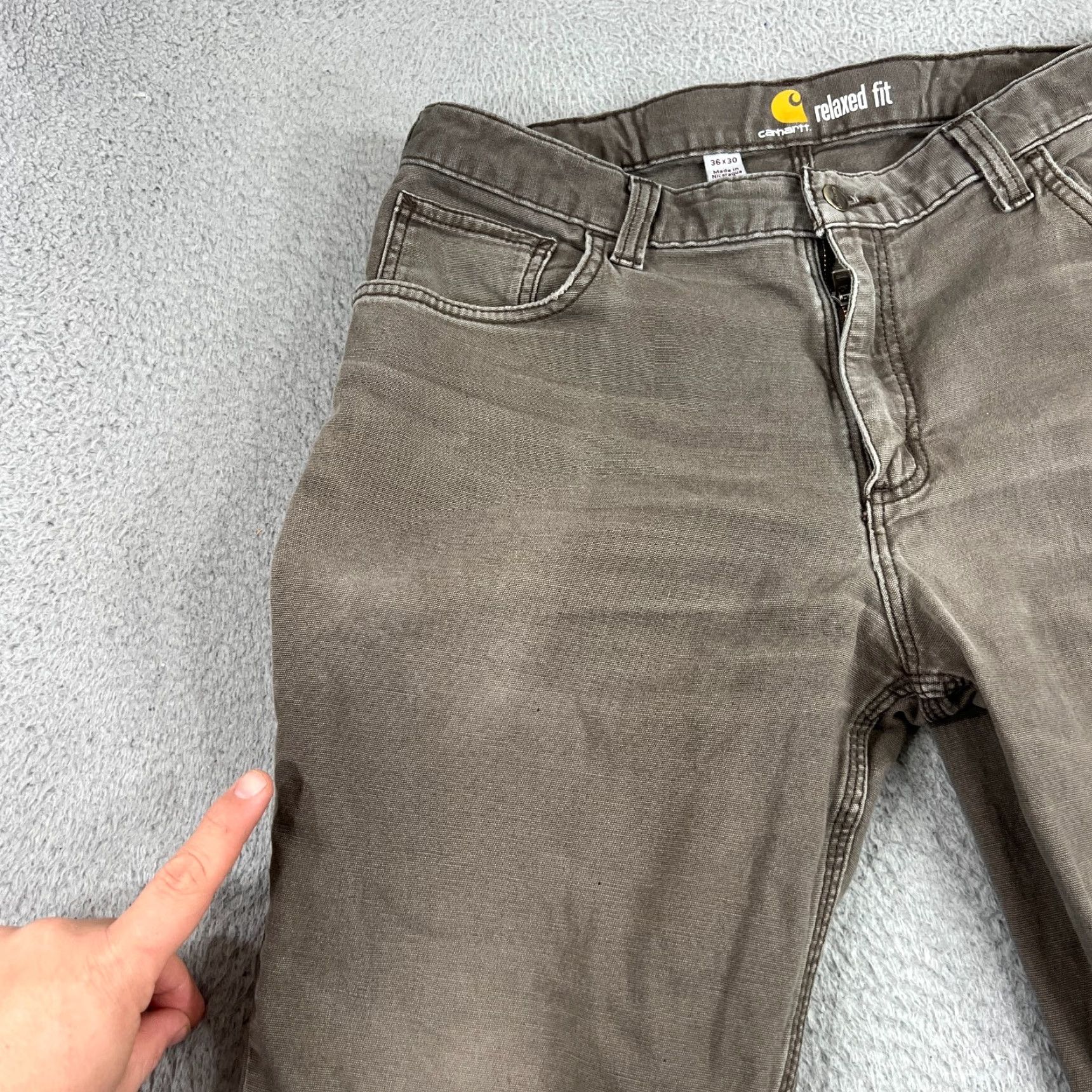 Carhartt VINTAGE Carhartt Relaxed Fit Carpenter Pants Mens 36x30 Gray Canvas Workwear Brown Size US 36 / EU 52 - 4 Thumbnail