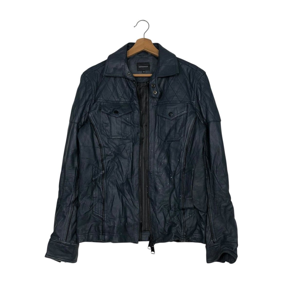 Japanese Brand 🔥VINTAGE BIKER LEATHER JACKET RATTLE TRAP ISSEY MIYAKE Size US S / EU 44-46 / 1 - 3 Thumbnail