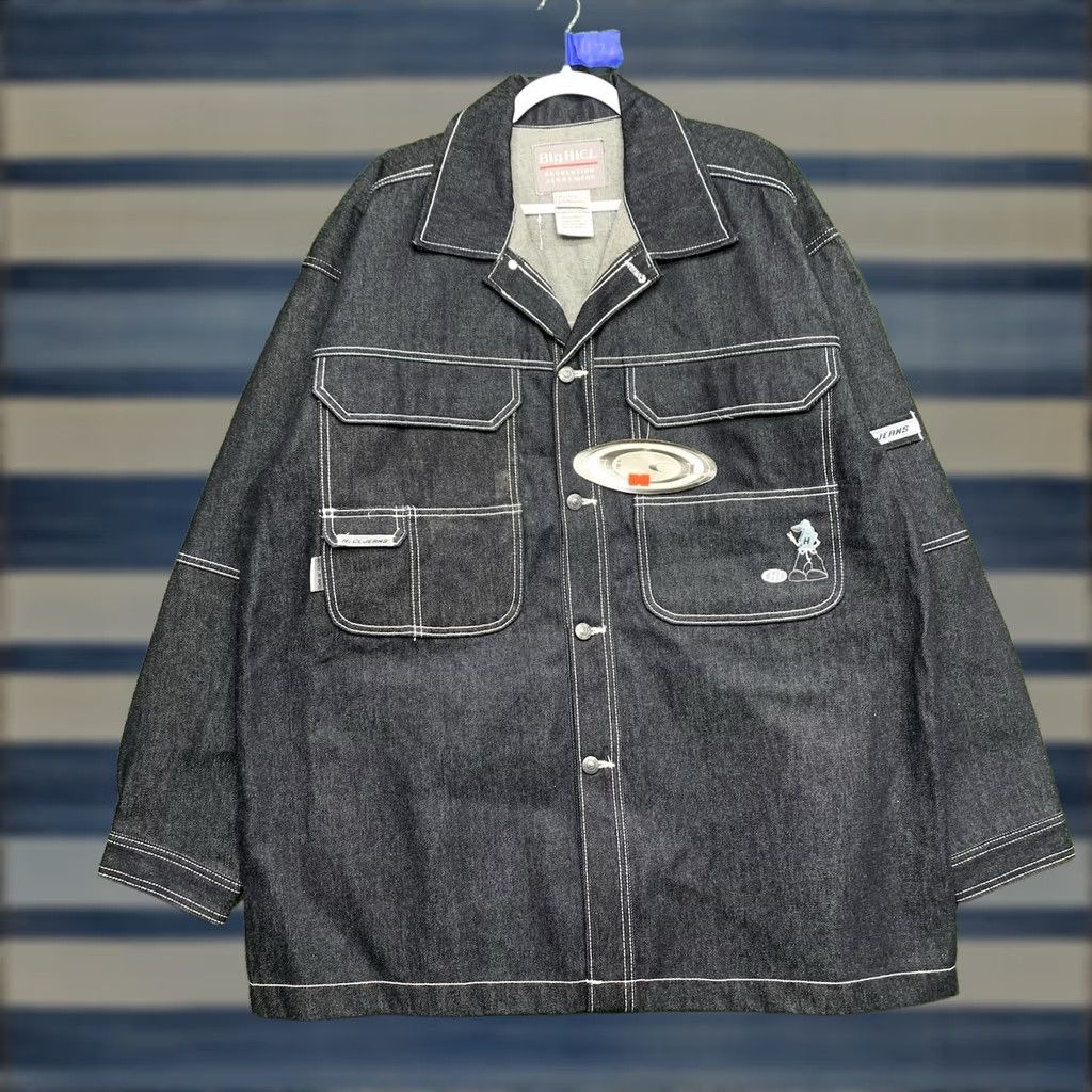 Vintage Big HicL Revolution Jeanswear Jacket Mens L Dark Wash Denim Button Front 90s NWT Big HicL Jeanswear Jacket Mens Large Dark Denim 90s NWT Size US 33 - 1 Thumbnail