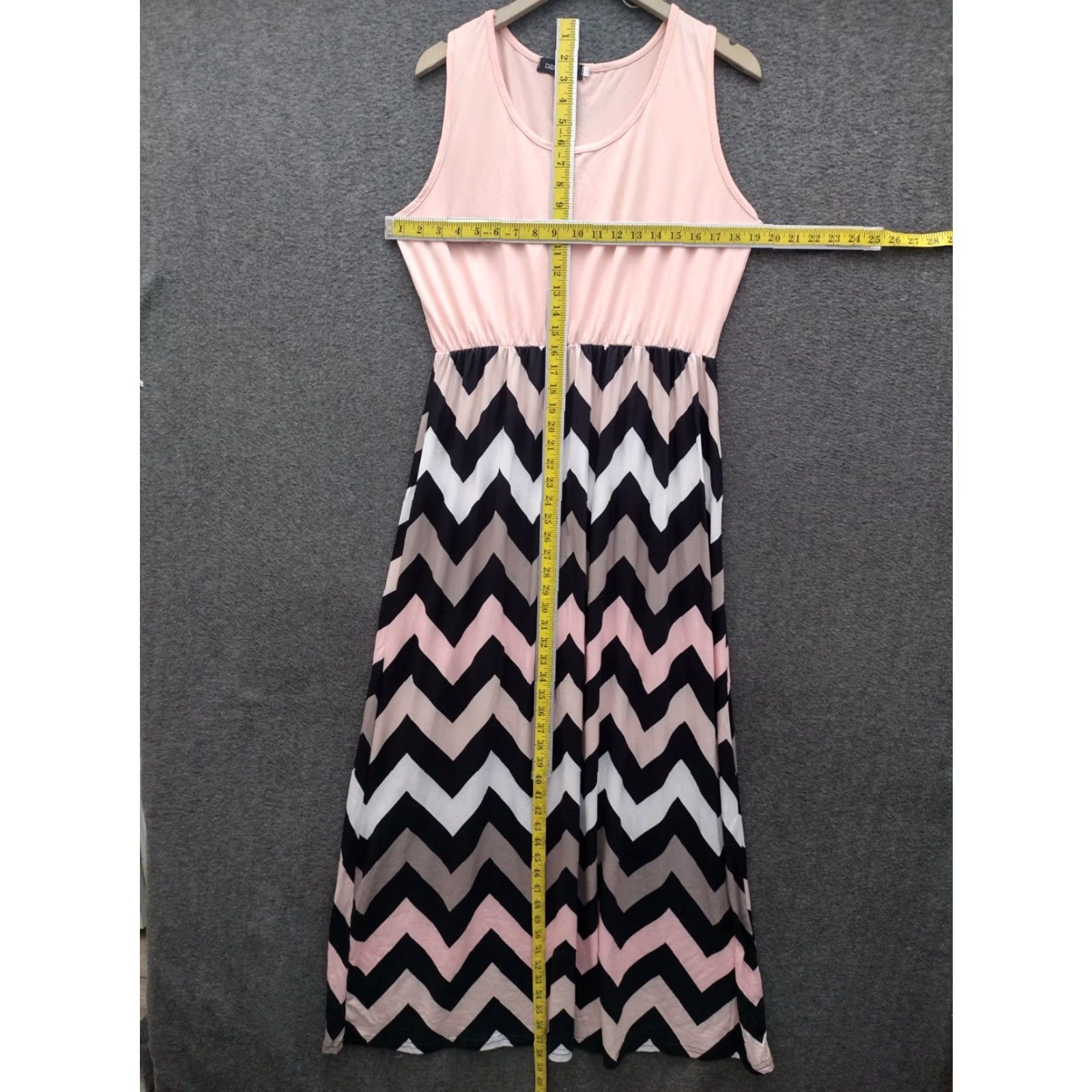 Vintage Demetory Women`s Boho Empire Chevron Tank Top Casual Maxi Long Dress 2XL Size XXL / US 16-18 / IT 52-54 - 4 Thumbnail