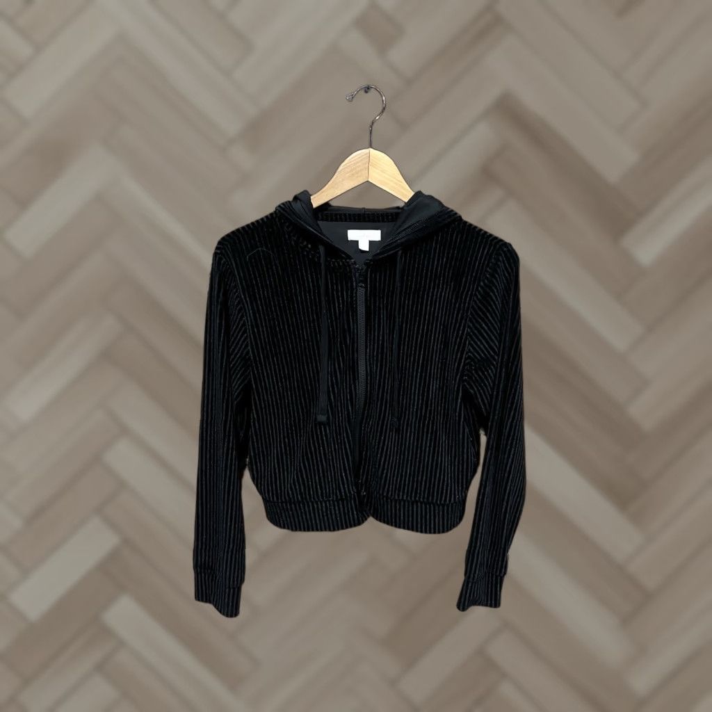 Vintage Colsie Sweatshirt Full Zip Hooded Black Womens Size S Small Ribbed Zip Hoodie Sweatshirt Activewear Size S / US 4 / IT 40 - 1 Thumbnail