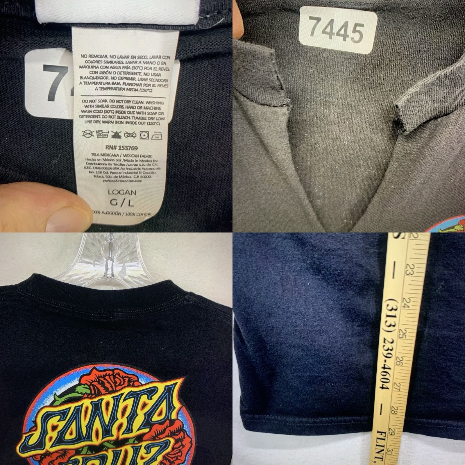 Vintage VINTAGE Santa Cruz Skateboard T-Shirt Men Large Black Roses Graphic 80s 90s California Retro Size US L / EU 52-54 / 3 - 8 Thumbnail