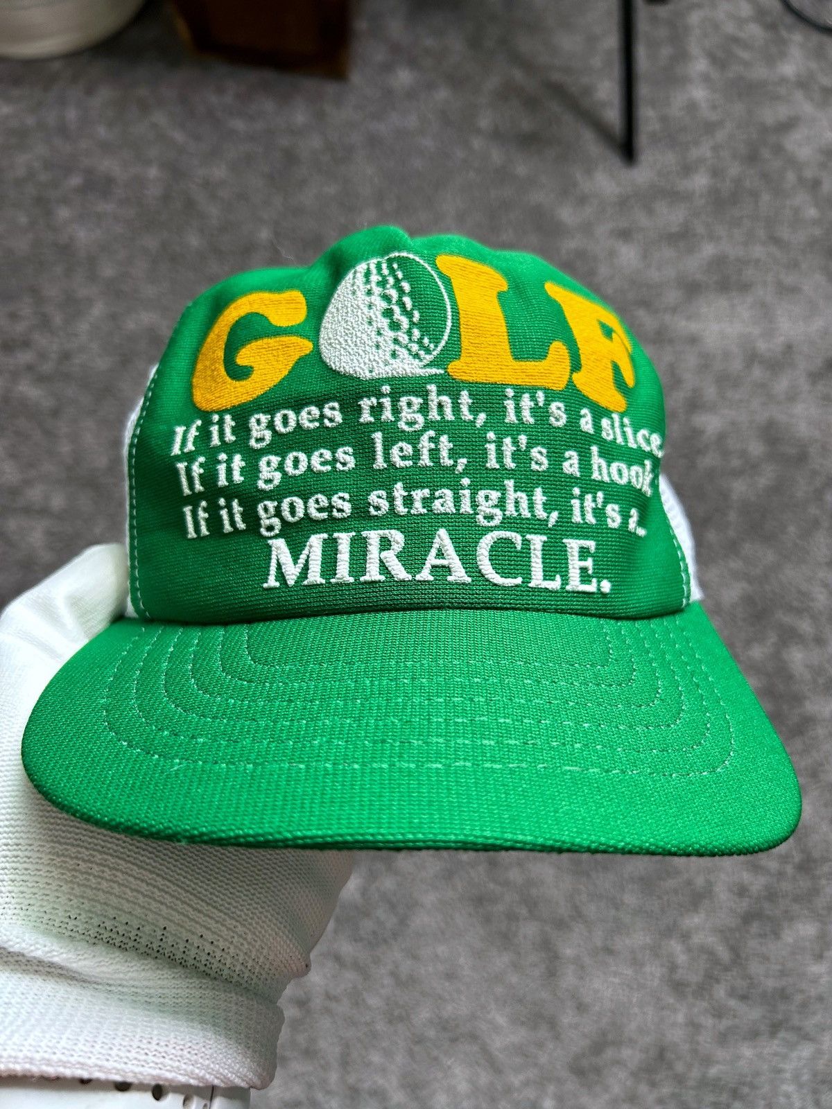 Vintage Vintage 70s Golf Souvenir Trucker Hat Made in USA Funny Size ONE SIZE - 1 Thumbnail