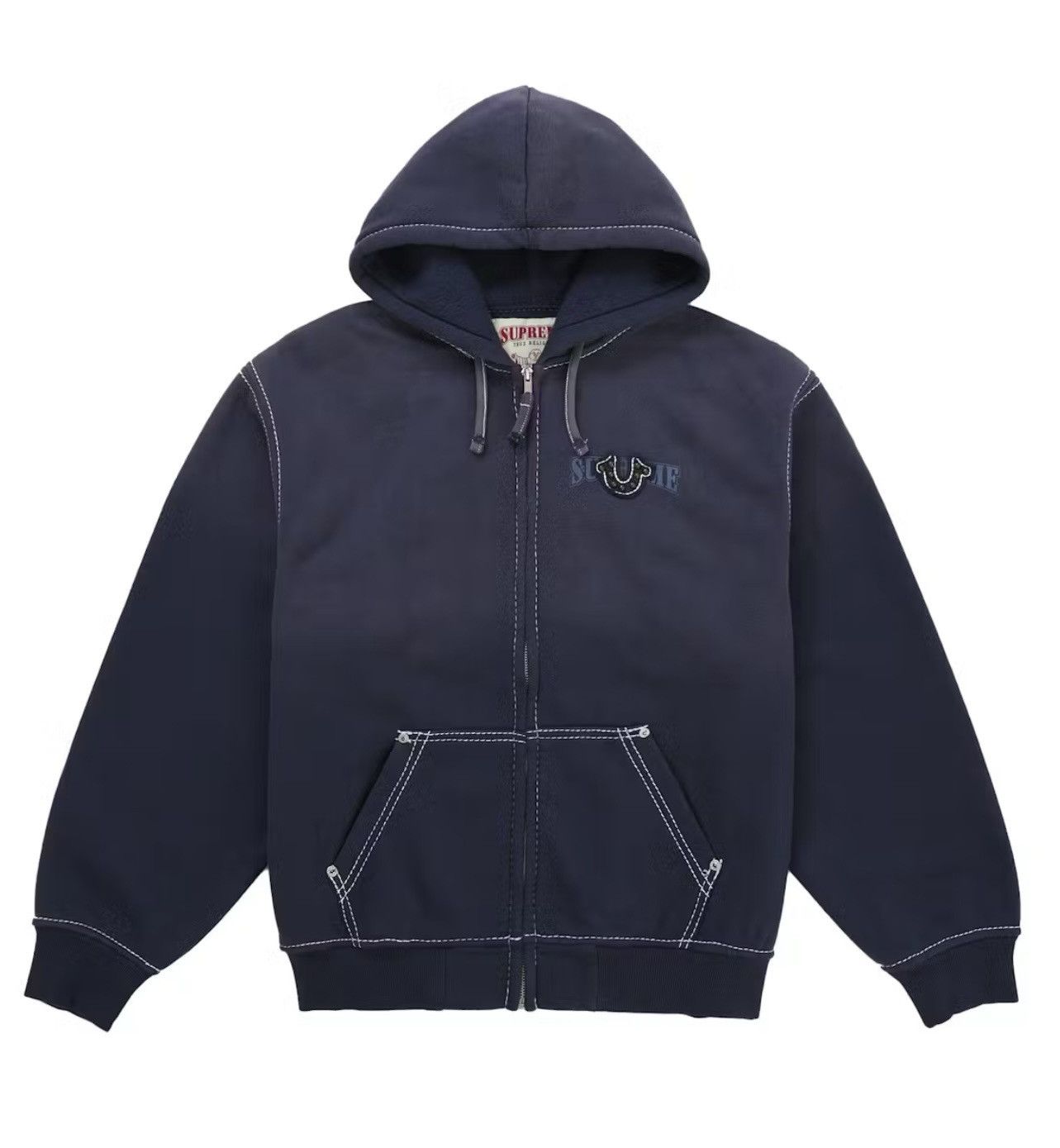 Supreme Supreme Thermal Lined Navy Zip up Hoodie | Grailed