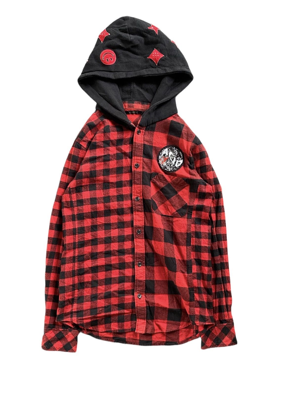 Japanese Brand Stud Muffin Japan Skull shadow flannel smile hoodie Size US M / EU 48-50 / 2 - 1 Thumbnail