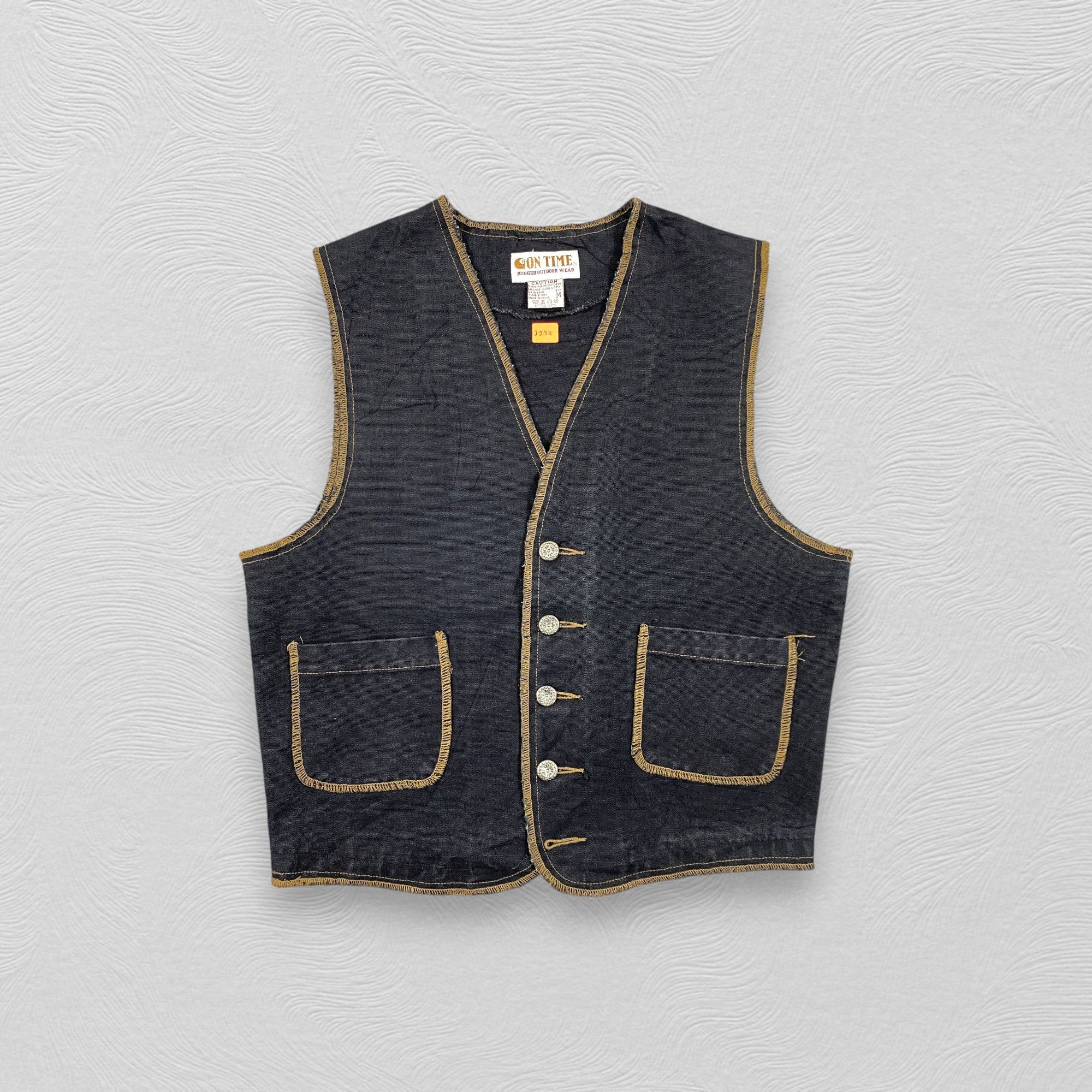 Japanese Brand Vintage On Time Vest Jacket- J234 Size US S / EU 44-46 / 1 - 1 Thumbnail