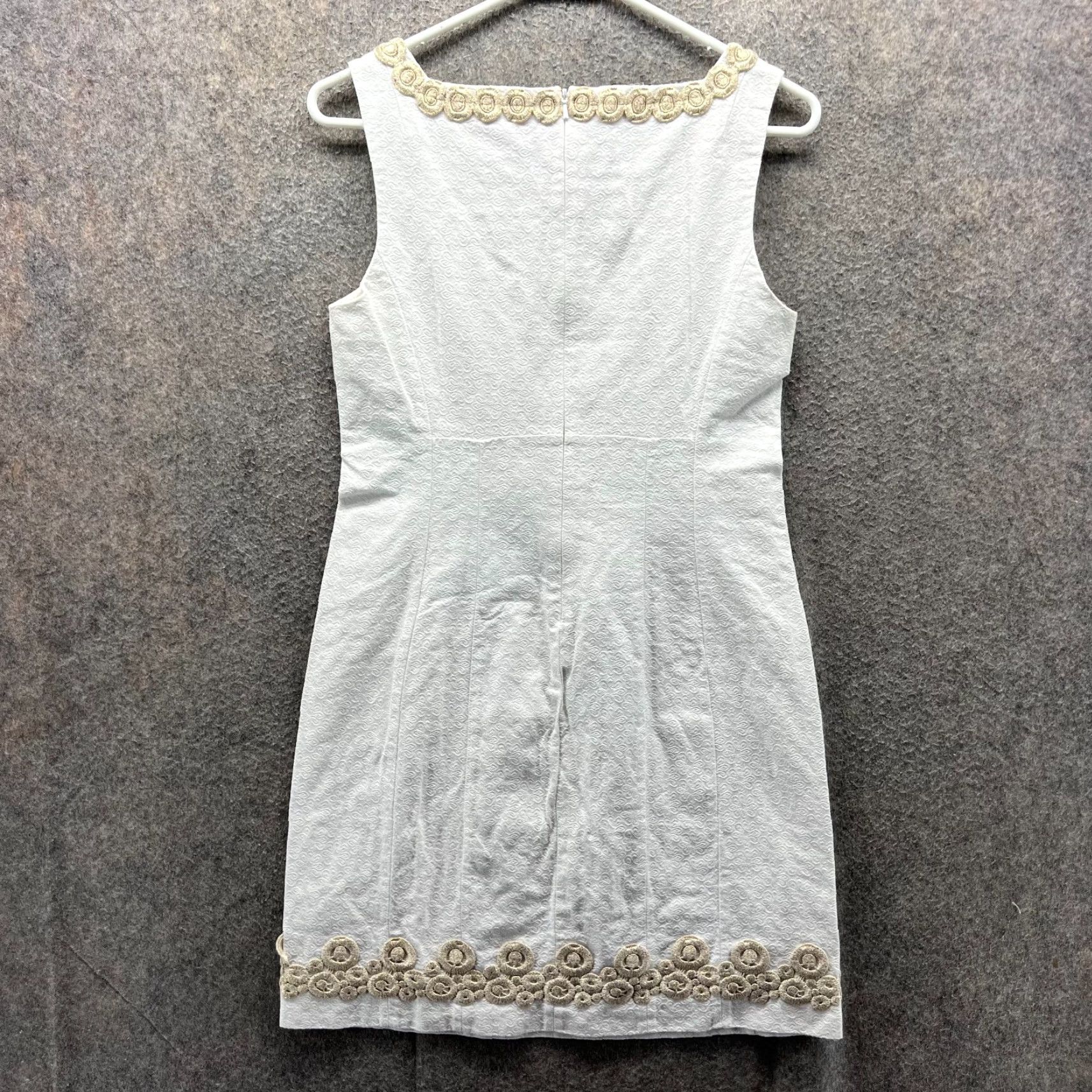 Lilly Pulitzer Lilly Pulitzer Dress Womens Small White Sleeveless Cotton Blend Embroidered Size S / US 4 / IT 40 - 2 Thumbnail