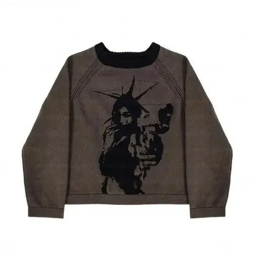Aran Isles Knitwear Vintage Angel Raises Gun Knitted CottonGothic Sweaters Size US M / EU 48-50 / 2 - 4 Thumbnail