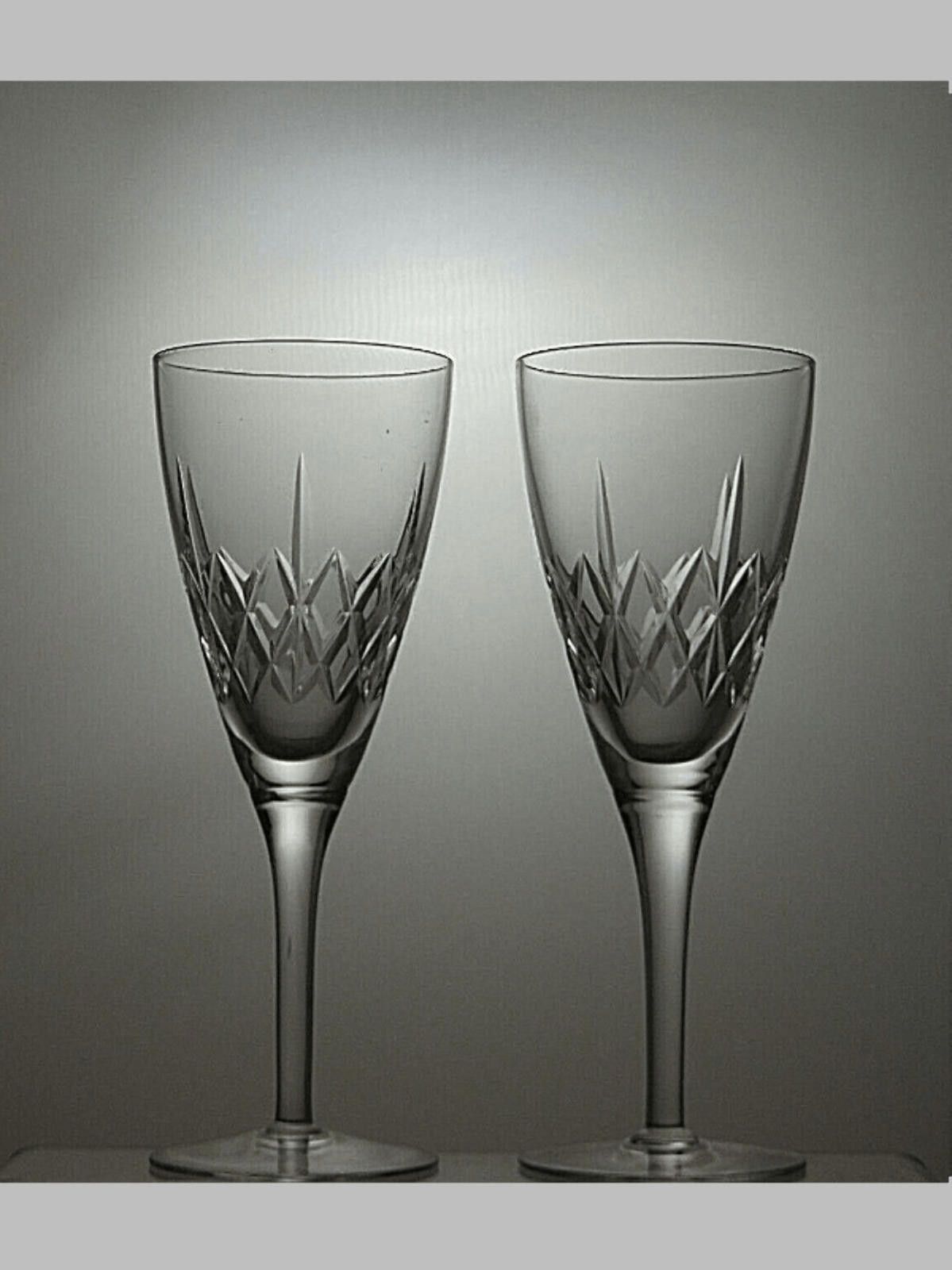 The Unbranded Brand Lead Crystal Cut Glass Set Of 2 Wine Glasses 7 1/2" Size ONE SIZE - 1 Thumbnail