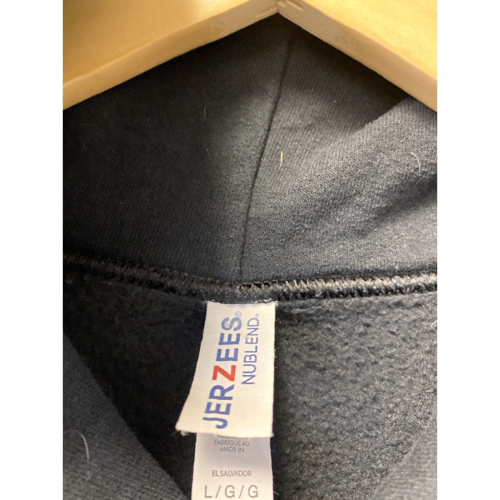 Jerzees JERZEES Hoodie Black L Mens University Logo Pullover Sweatshirt, All Seasons, Hooded, Pockets, Regular Fit Size US L / EU 52-54 / 3 - 3 Thumbnail