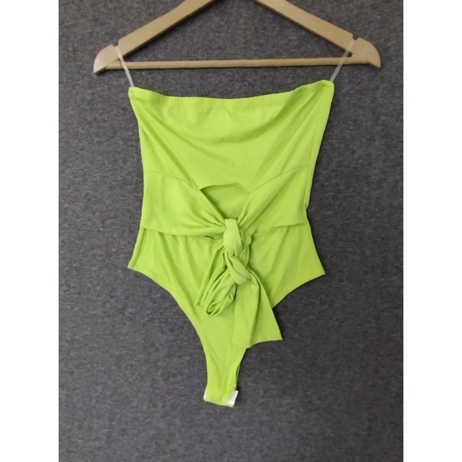 Vintage MAGIA U.S.A Strapless Bodysuit One Piece Neon Green S Shapewear Women Crewed Back Tie Back Thong Size S / US 4 / IT 40 - 2 Thumbnail