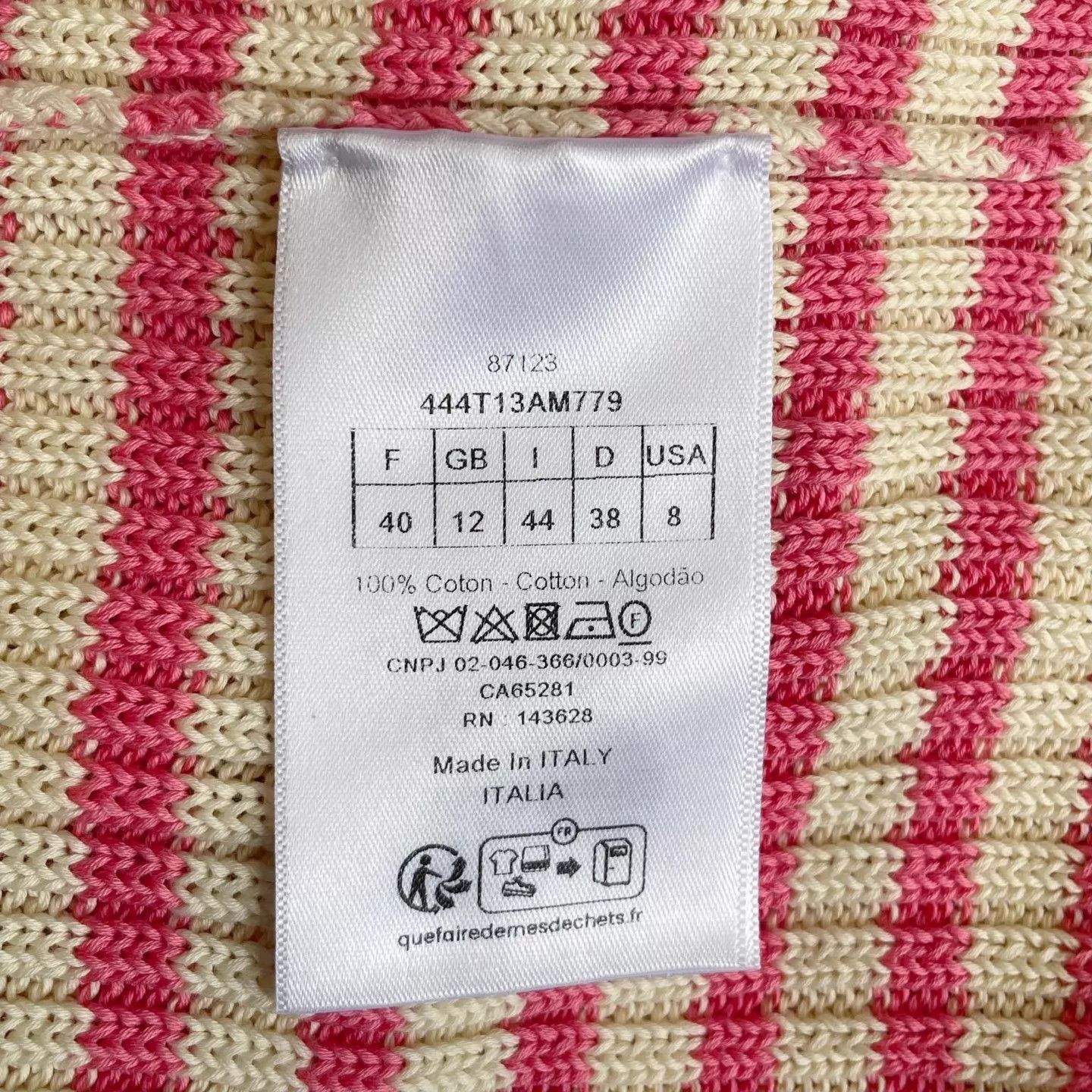 Dior DIOR Women's Striped Colorblock Candy Pink Knit Cami Size 40 Size M / US 6-8 / IT 42-44 - 5 Thumbnail